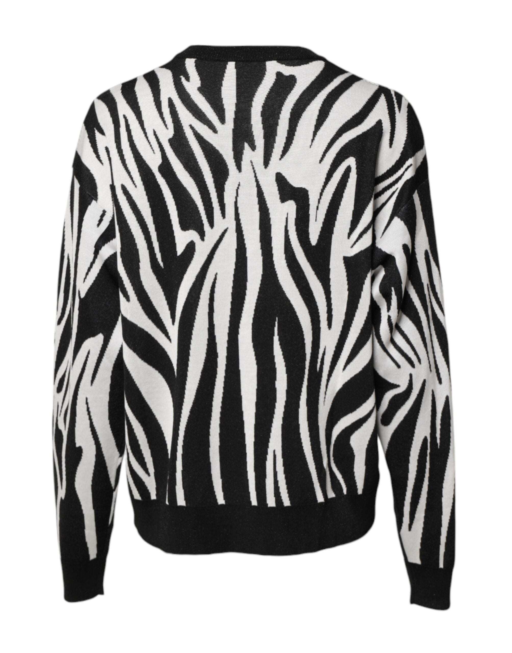 Dolce & Gabbana Black White Print Women Pullover Women's Sweater