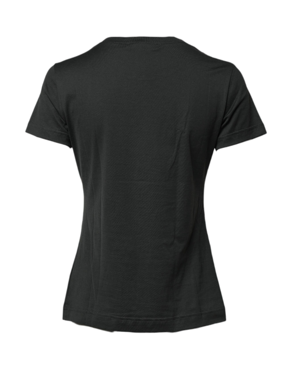 Dolce & Gabbana Black Cotton Round Neck Short Sleeve Women's T-shirt (Pre-Owned)