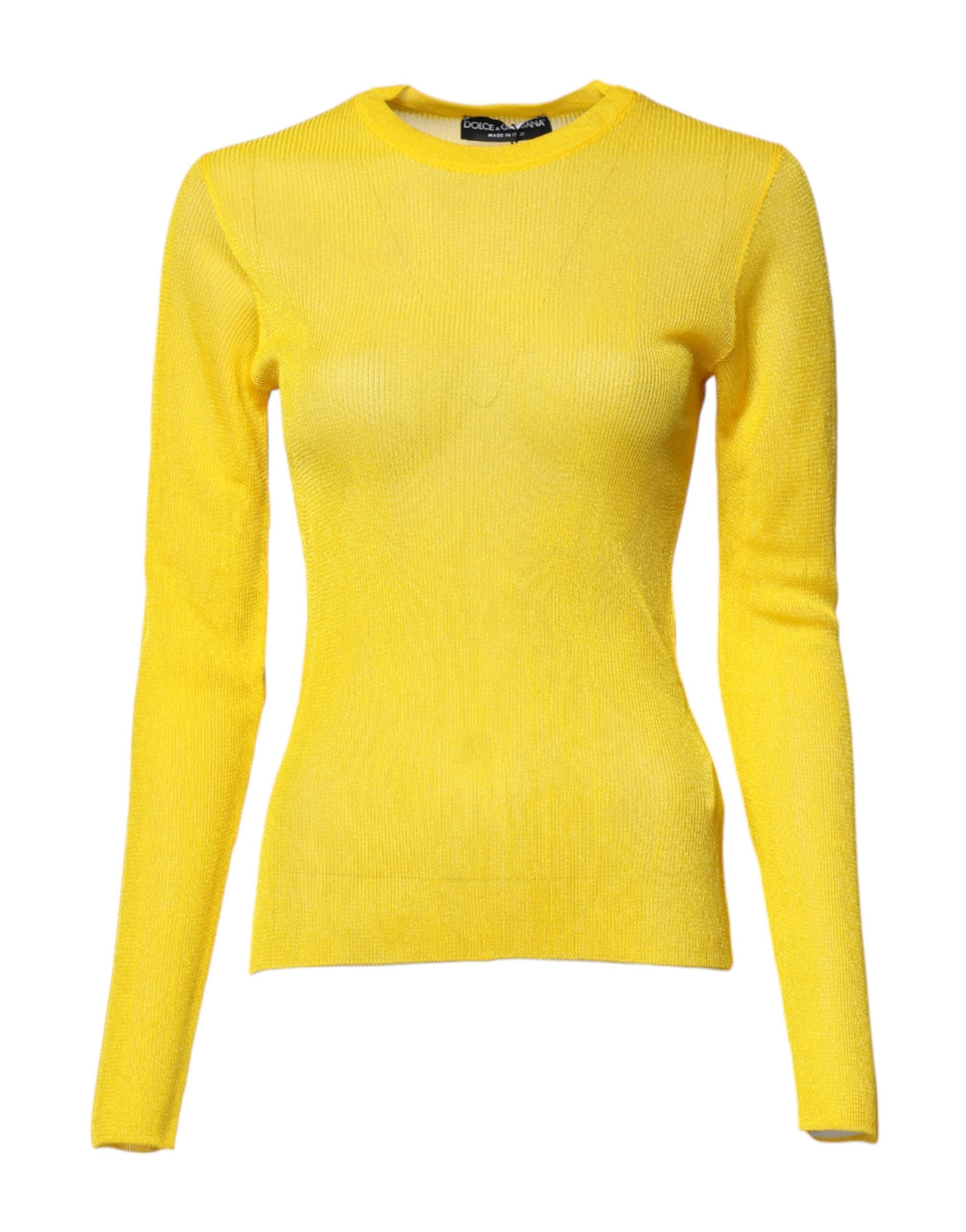 Dolce & Gabbana Yellow Polyester Women Pullover Top Women's Sweater