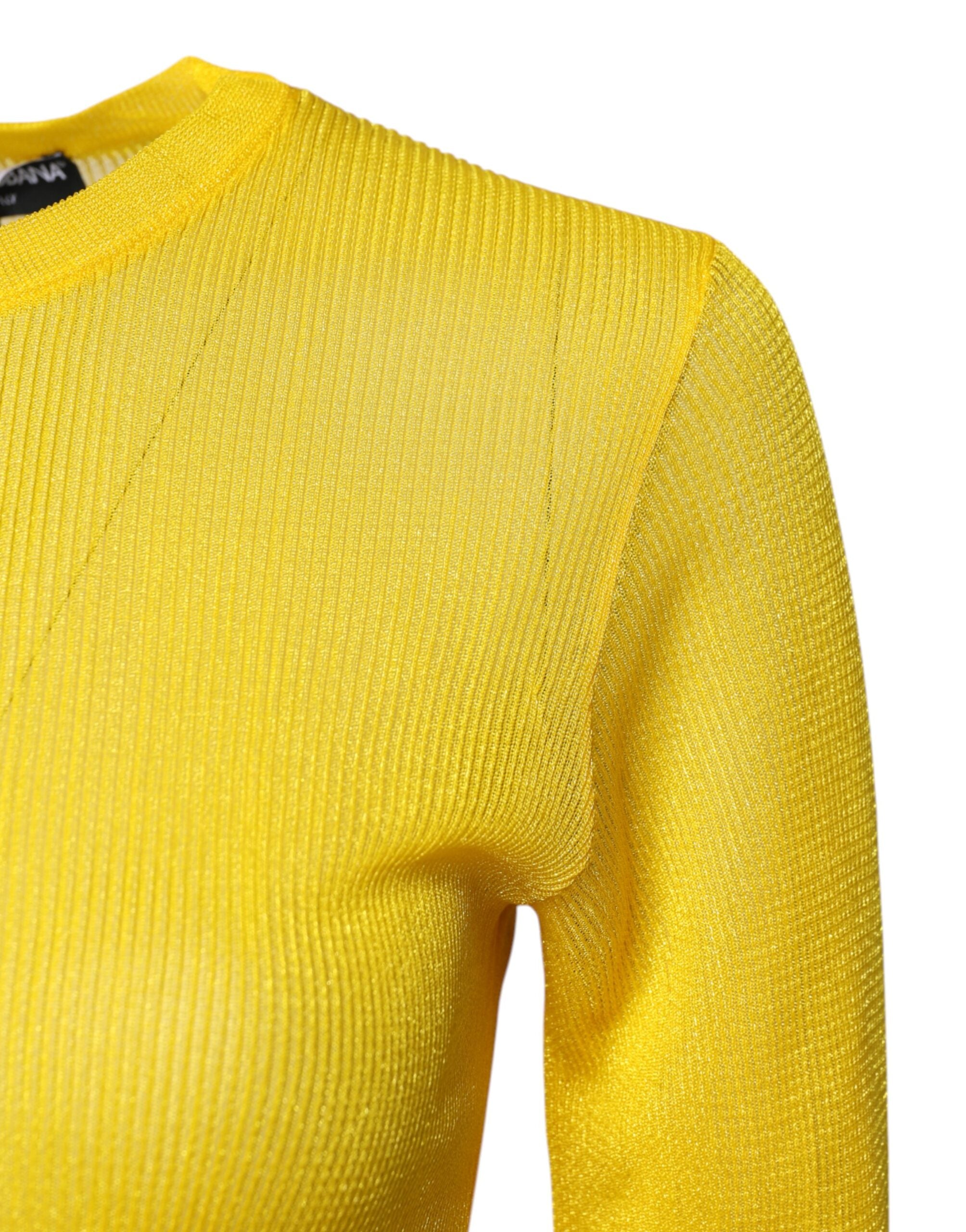 Dolce & Gabbana Yellow Polyester Women Pullover Top Women's Sweater