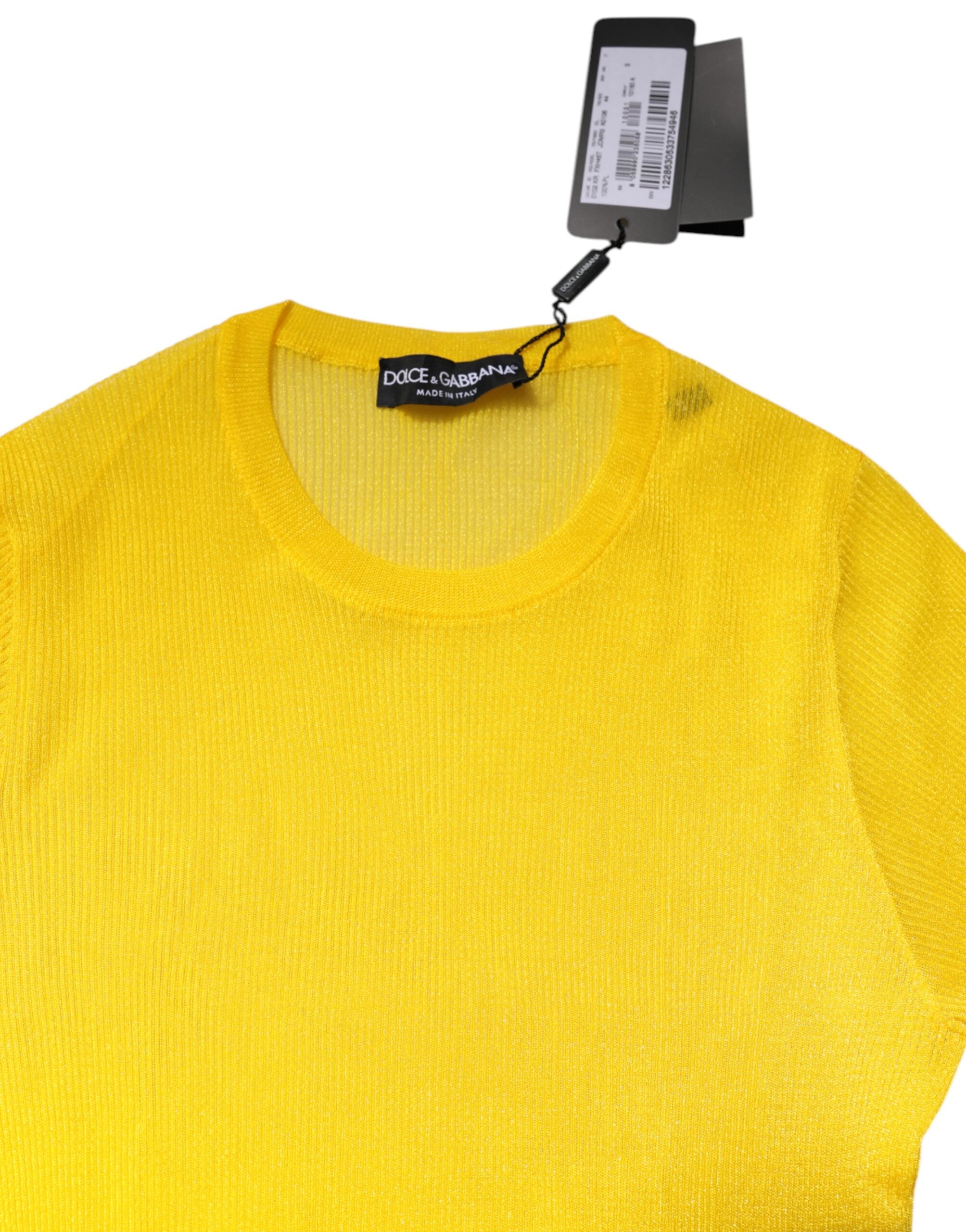 Dolce & Gabbana Yellow Polyester Women Pullover Top Women's Sweater