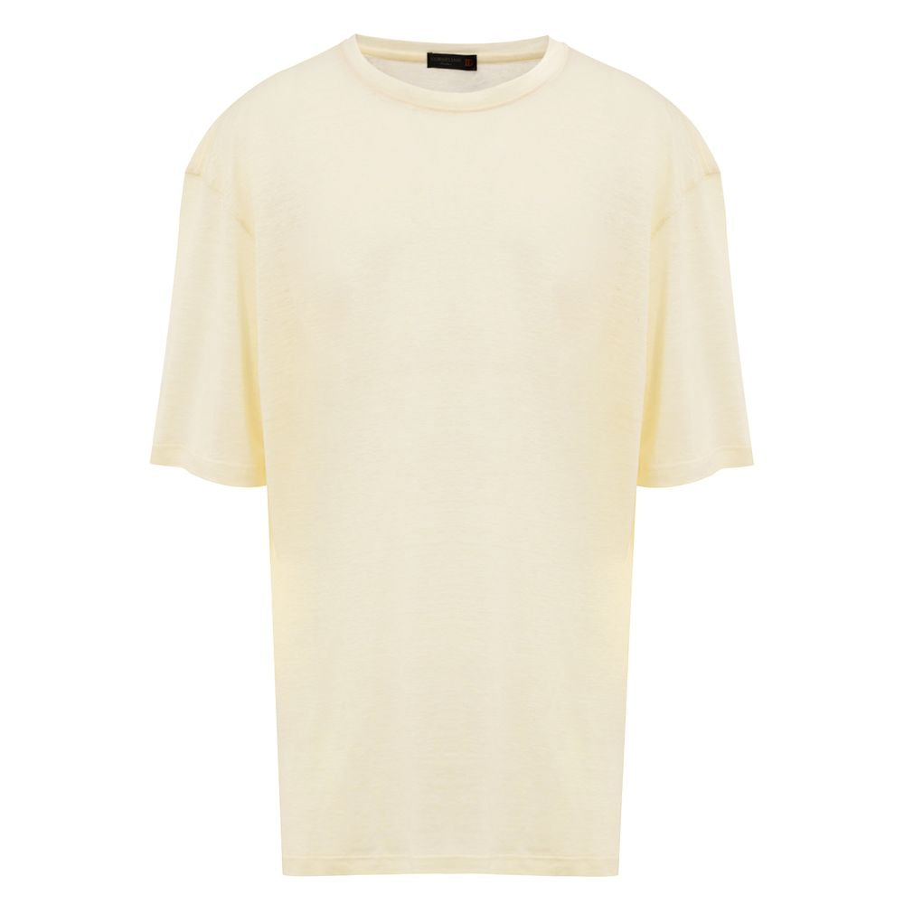 Corneliani Yellow Linen Men's T-Shirt