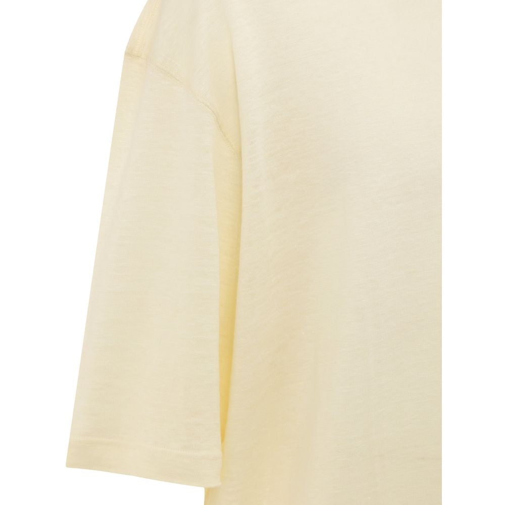 Corneliani Yellow Linen Men's T-Shirt
