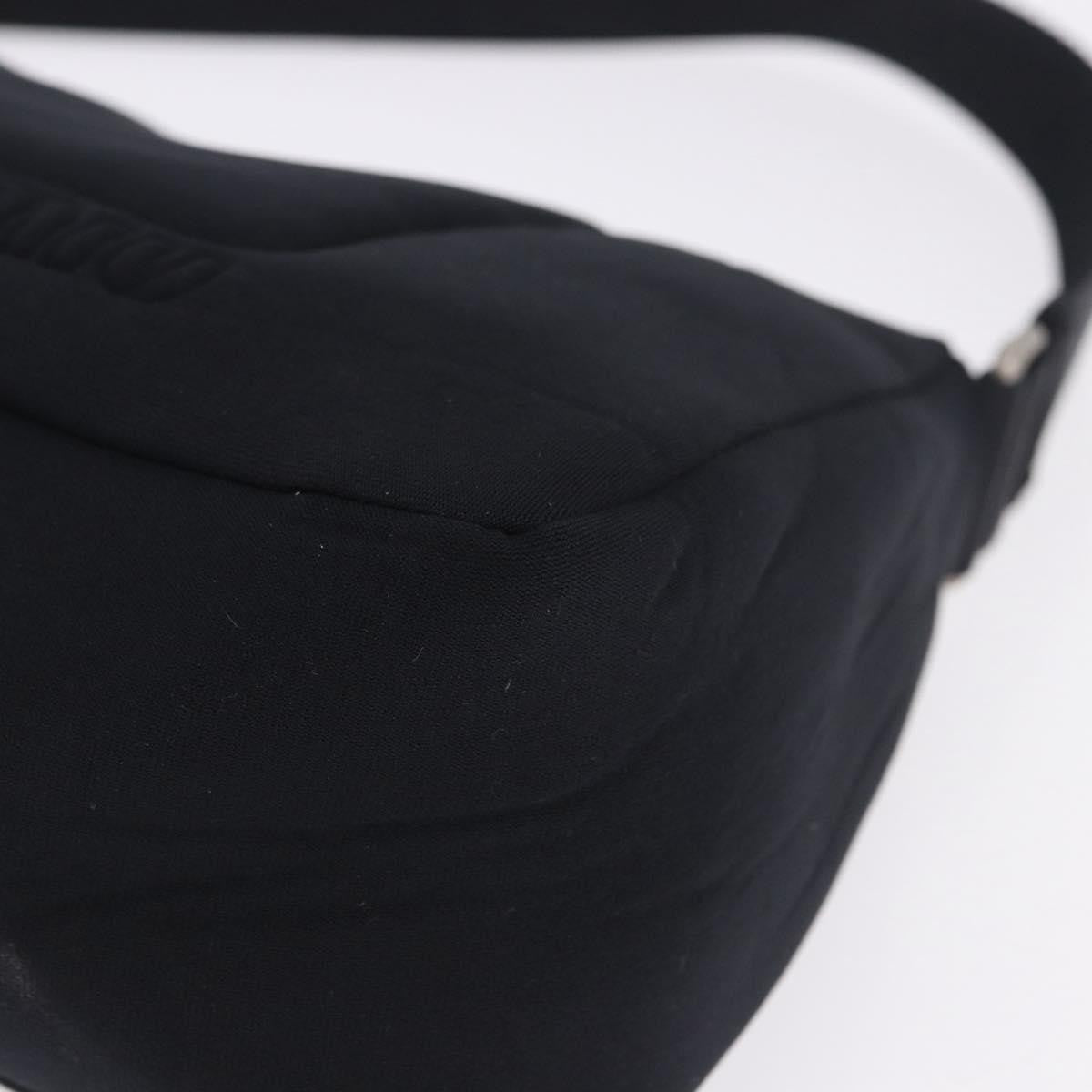 Miu Miu Shoulder Leather Black Nylon Shoulder Bag Bag (Pre-Owned)