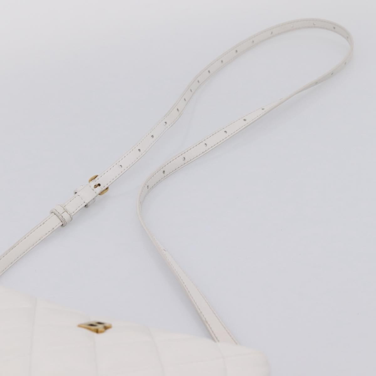 Balenciaga Touch B. Camera Quilted Leather White Leather Handbag (Pre-Owned)