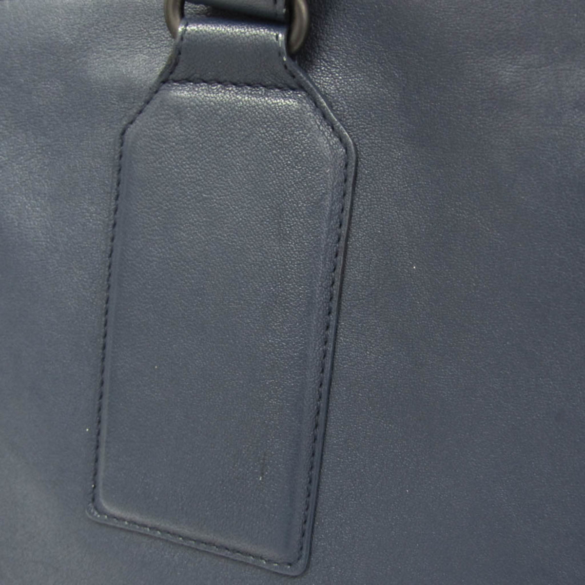 Bottega Veneta Intrecciato Leather Navy Leather Briefcase Bag (Pre-Owned)