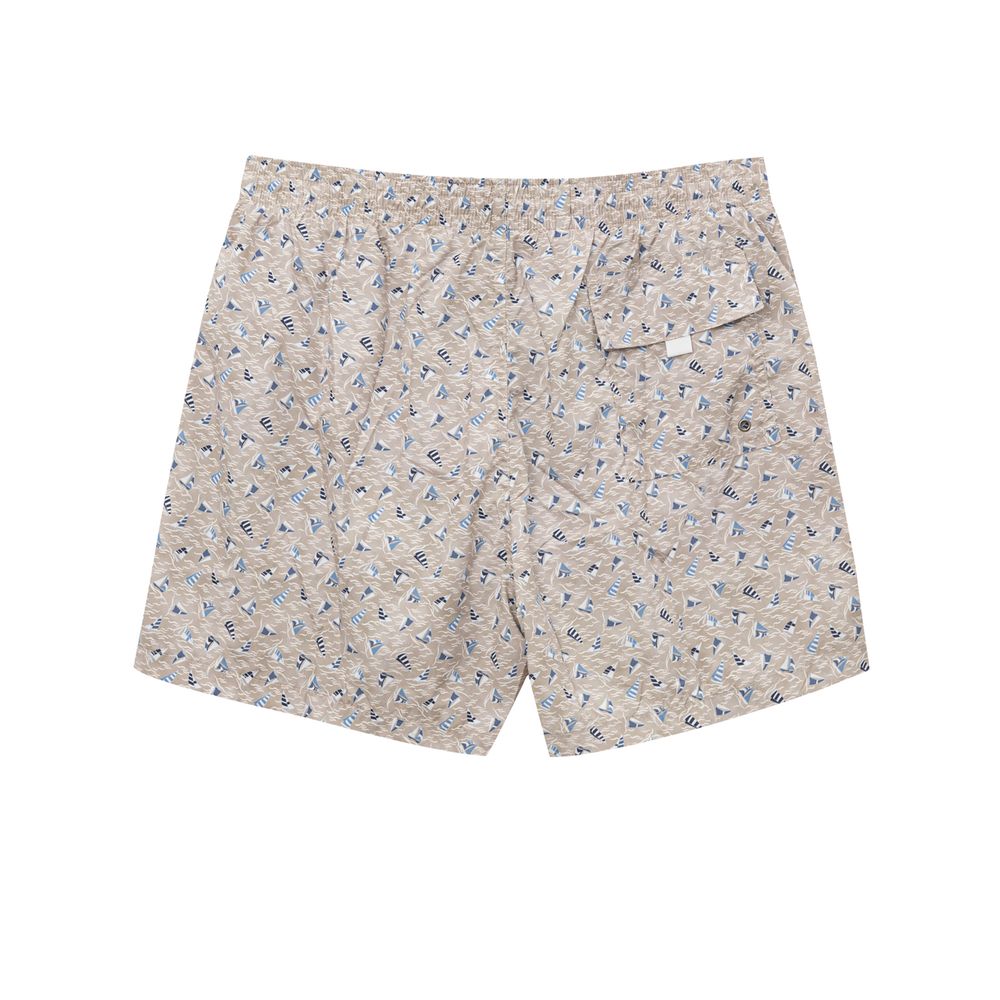 Canali Beige Polyester Swim Men's Shorts