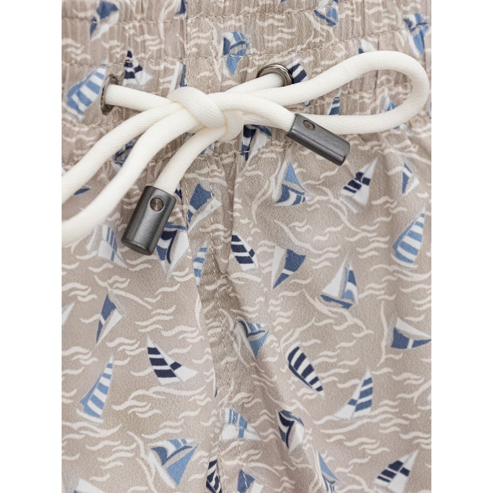 Canali Beige Polyester Swim Men's Shorts