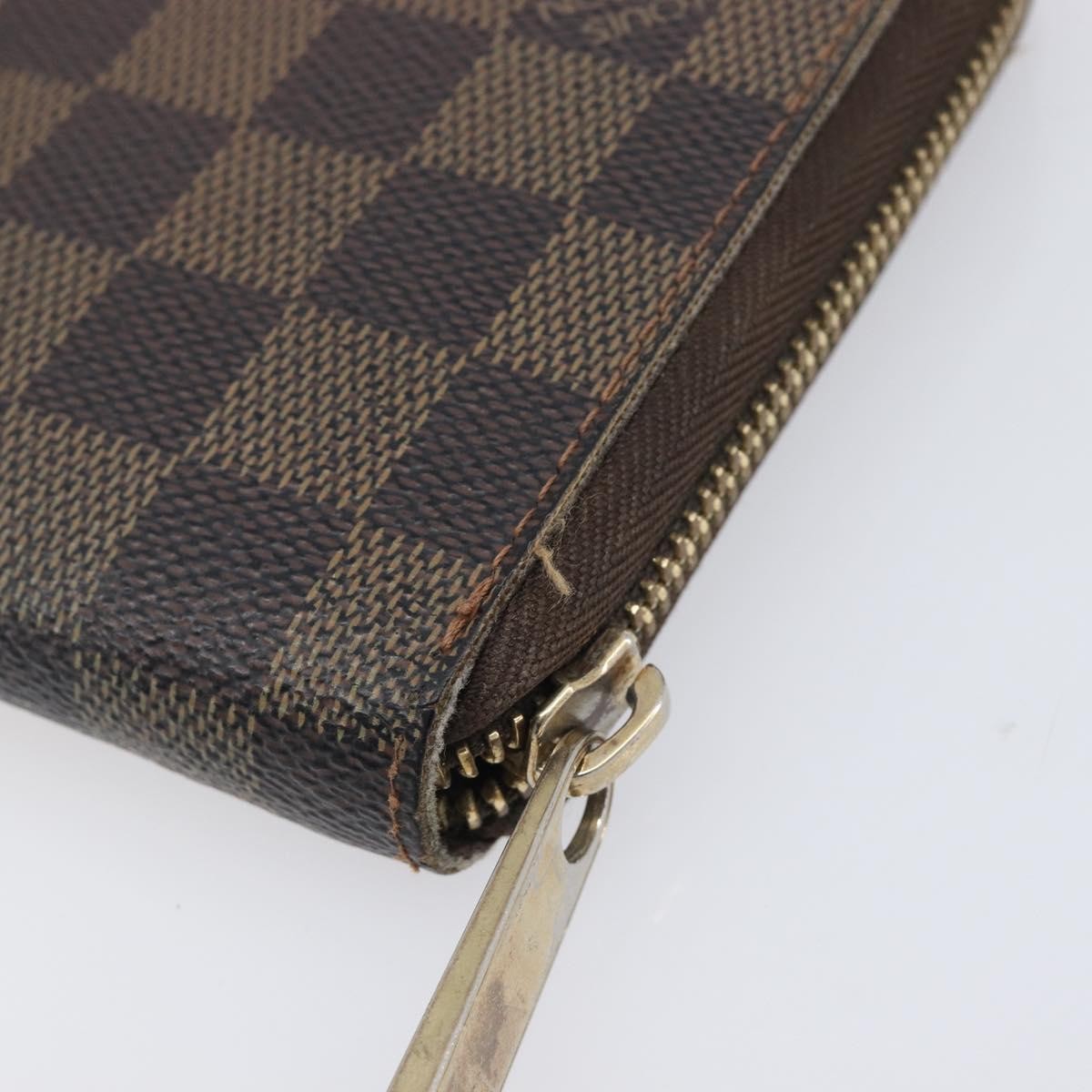 Louis Vuitton Zippy Organizer Damier Brown Canvas Wallets Accessory (Pre-Owned)