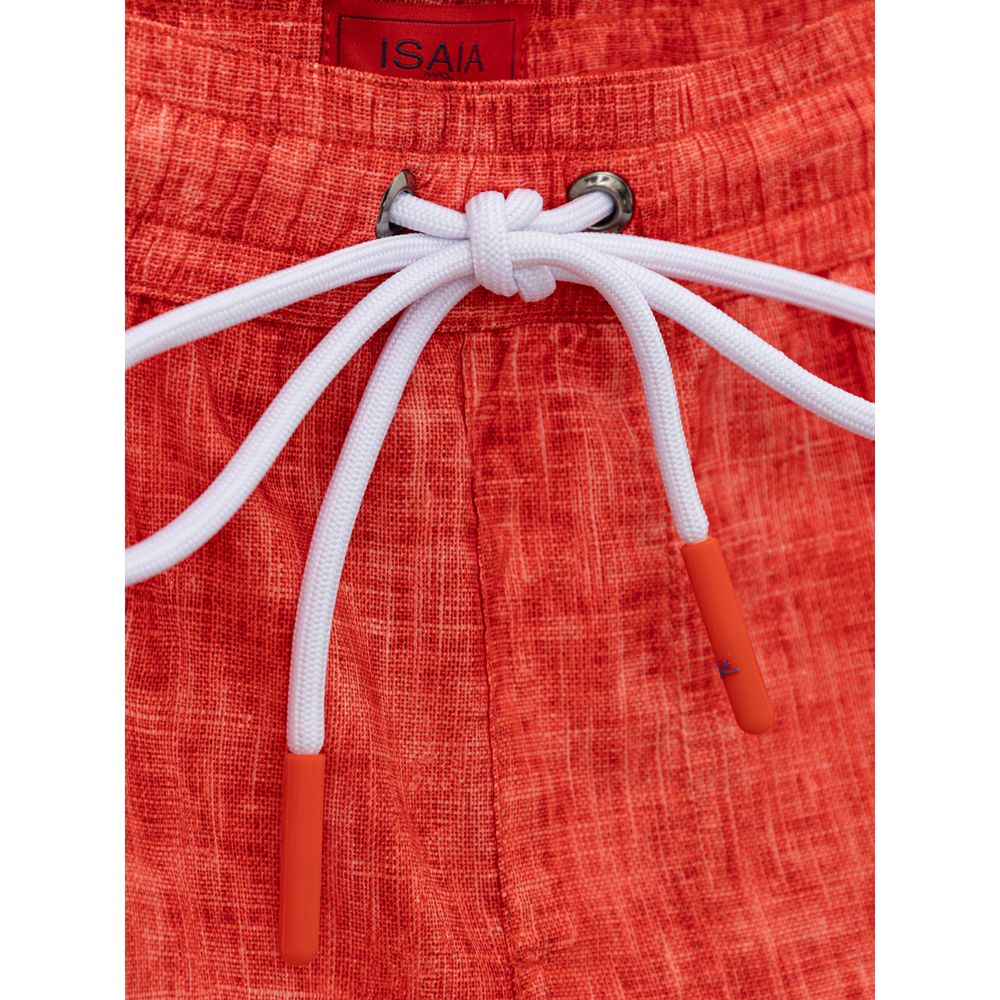 Isaia Red Polyester Men's Swimwear