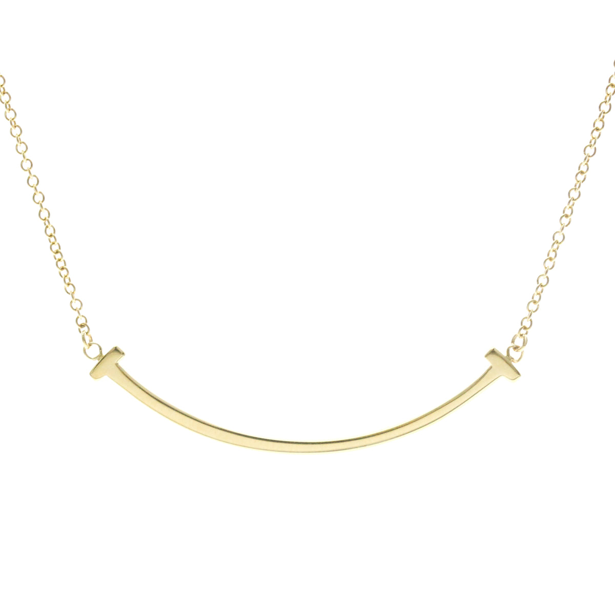 Tiffany & Co. T Smile Pendant 18K Yellow Gold Gold Yellow_Gold Necklace Jewelry (Pre-Owned)