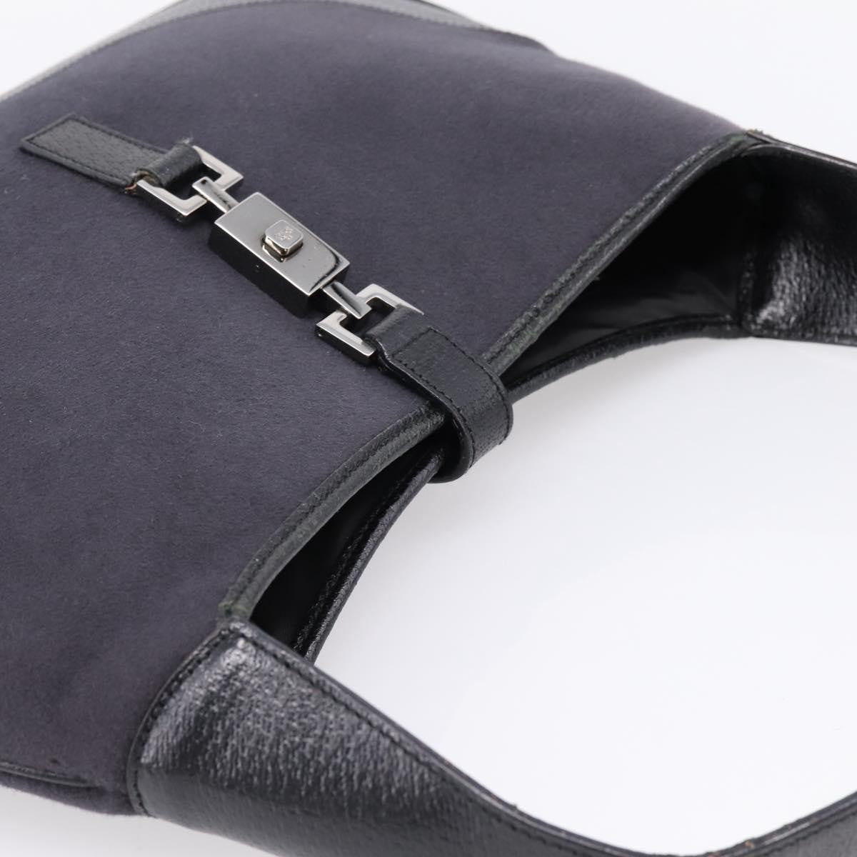 Gucci Vintage Jackie Shoulder Canvas And Leather Black Wool Handbag (Pre-Owned)