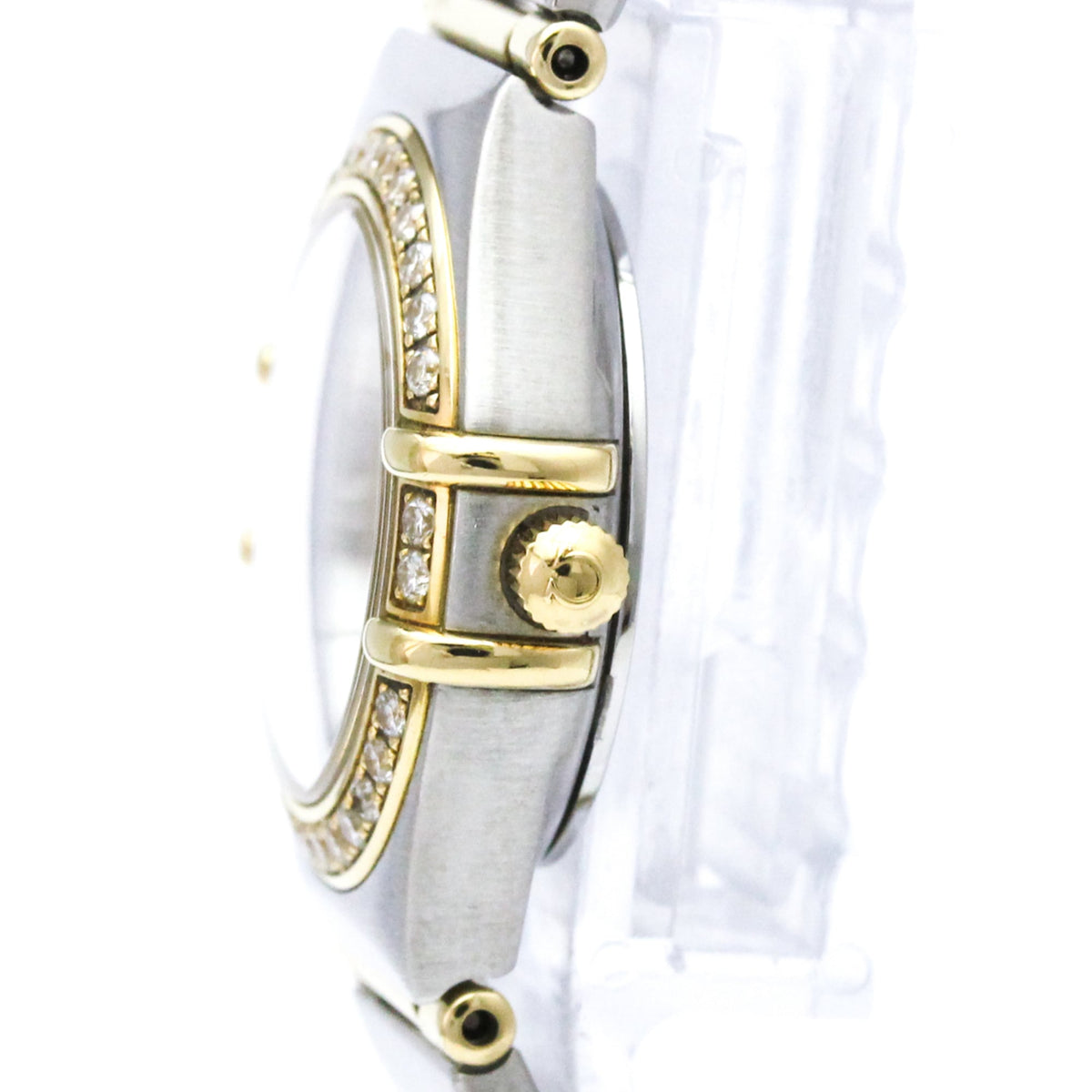 Omega Constellation Quartz Stainless Steel And Rose Gold With Diamond Bezel Watch (Pre-Owned)