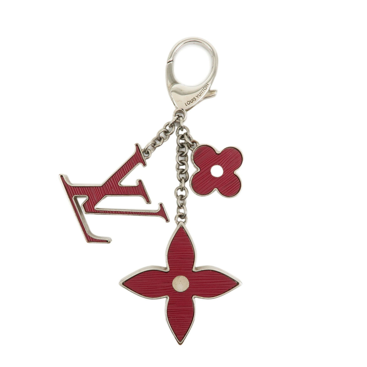 Louis Vuitton Fleur D'epi Bag Charm Resin And Brass Burgundy Metal Charms And Keychains Accessory (Pre-Owned)