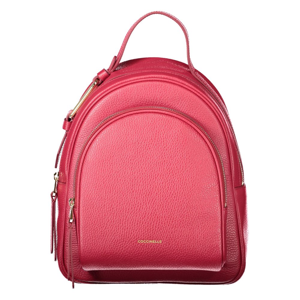 Coccinelle Red Leather Women Women's Backpack