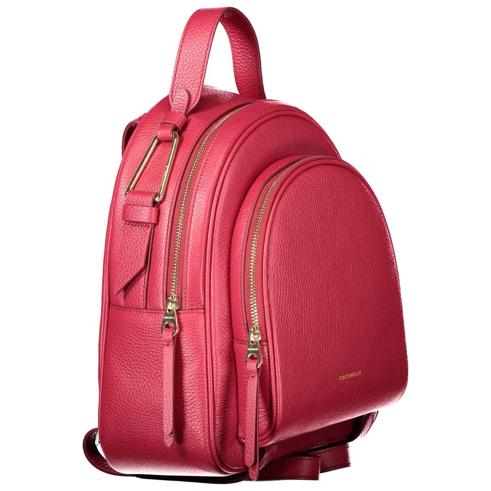 Coccinelle Red Leather Women Women's Backpack