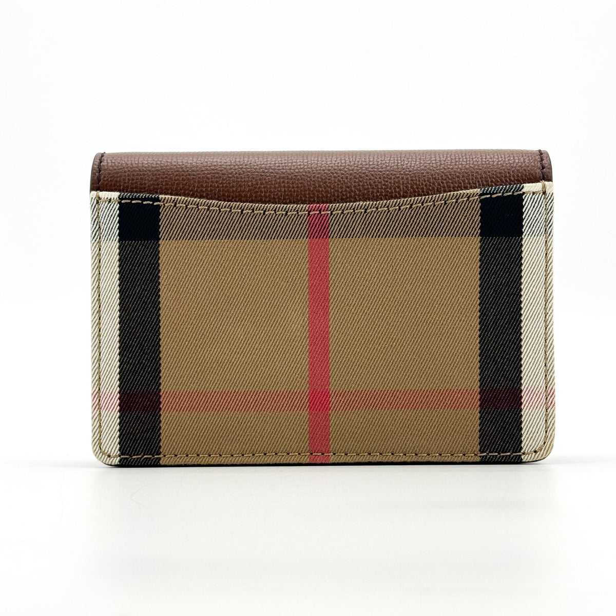 Burberry Folding Vintage Check Canvas And Leather Brown Leather Wallets Accessory (Pre-Owned)