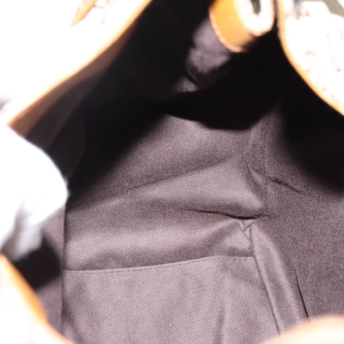 Gucci Vintage Bamboo Handle Gg Canvas Beige Canvas Tote Bag Bag (Pre-Owned)