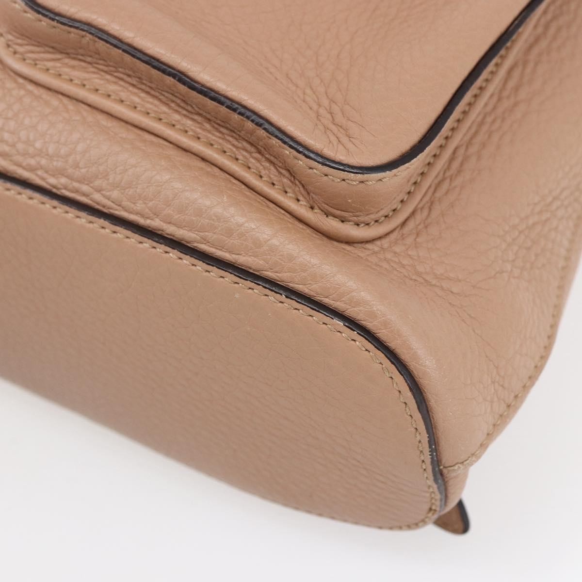 Gucci Vintage Bamboo Leather Beige Leather Backpack Bag (Pre-Owned)
