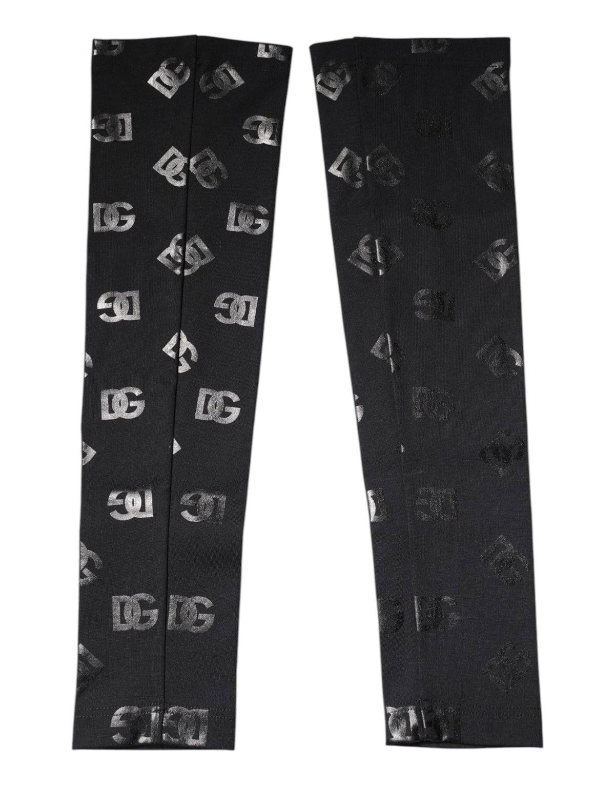 Dolce & Gabbana Black DG Logo Monogram Wool Stretch Arm Women's Sleeves