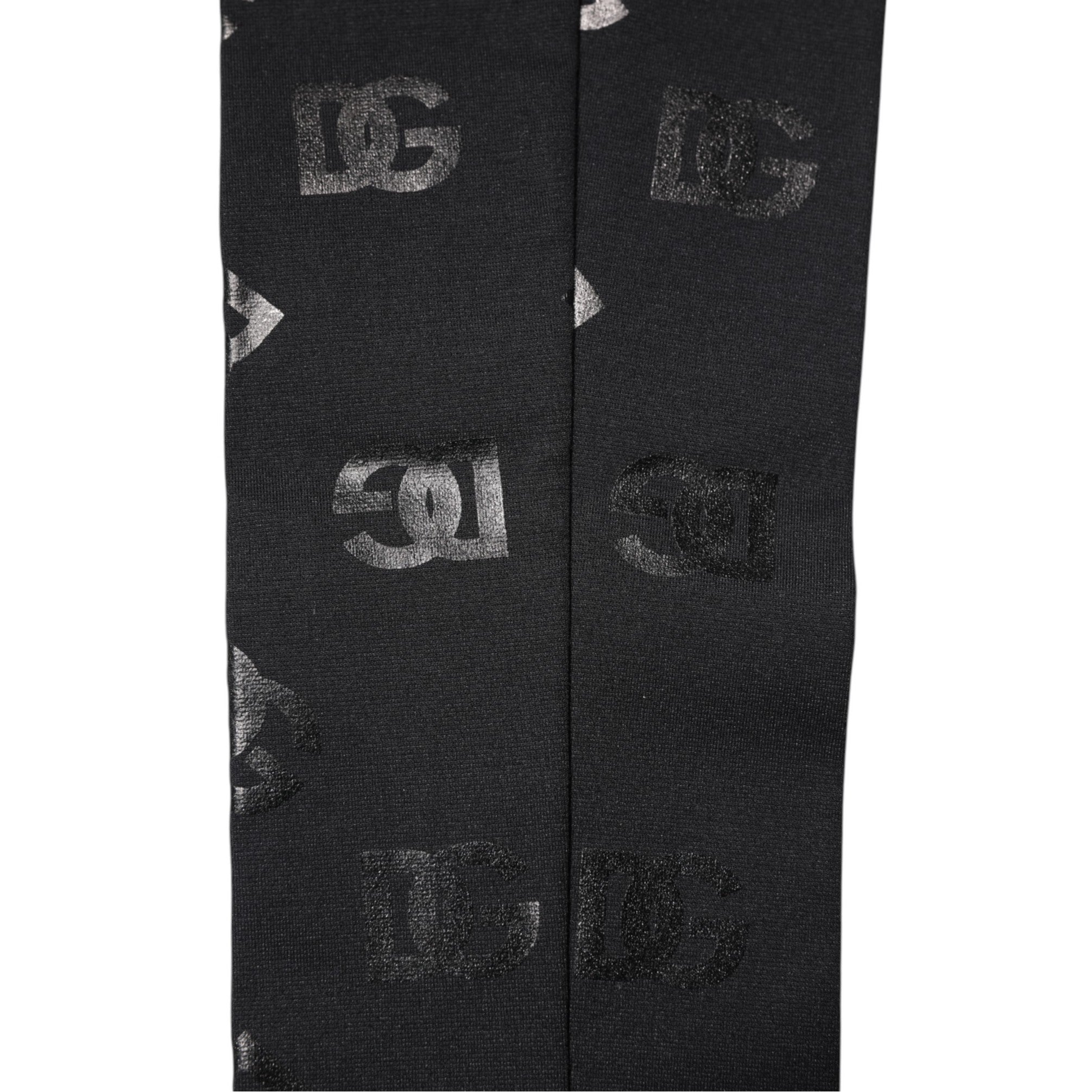 Dolce & Gabbana Black DG Logo Monogram Wool Stretch Arm Women's Sleeves