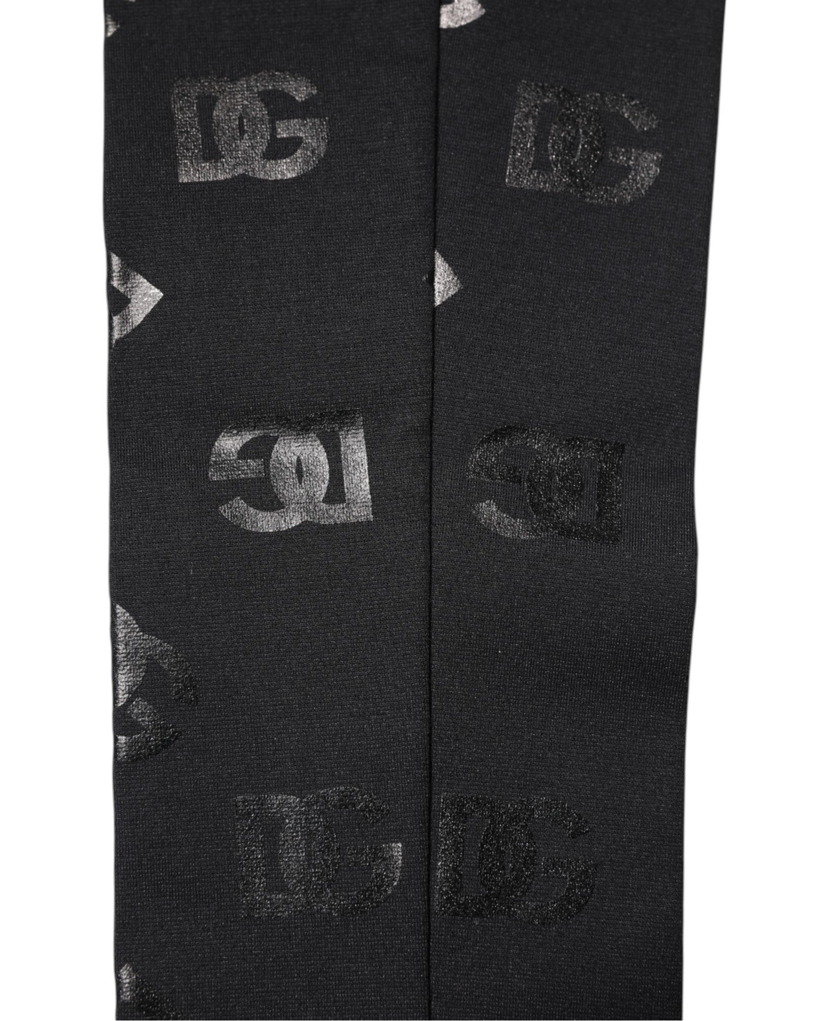 Dolce & Gabbana Black DG Logo Monogram Wool Stretch Arm Women's Sleeves