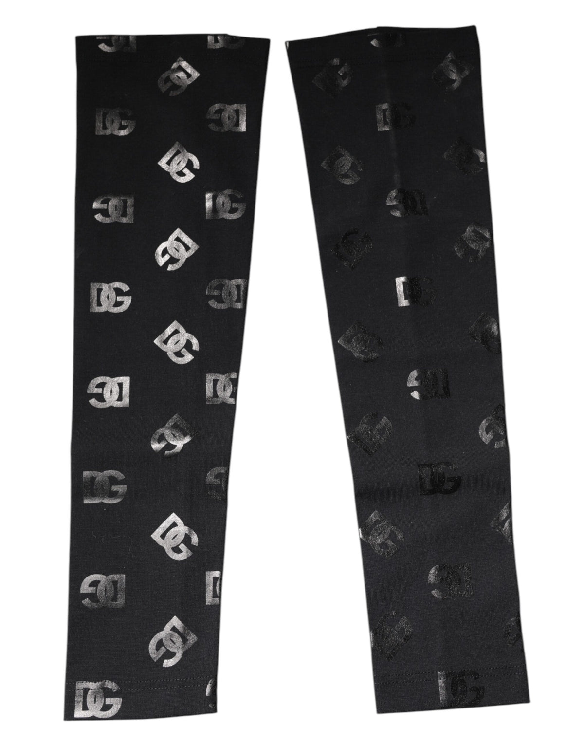 Dolce & Gabbana Black DG Logo Monogram Wool Stretch Arm Women's Sleeves