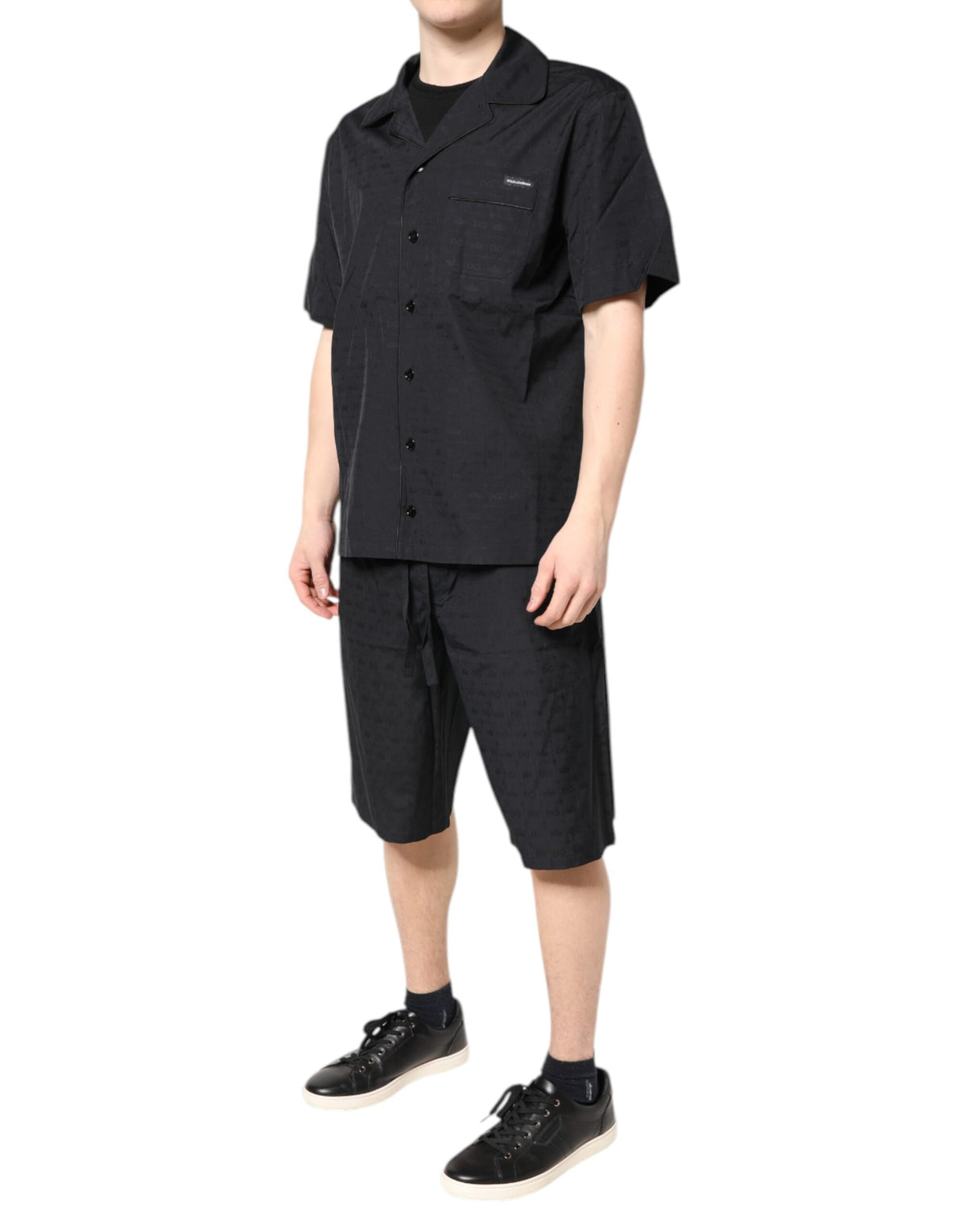 Dolce & Gabbana Black Cotton Men Pajama Set Men's Sleepwear