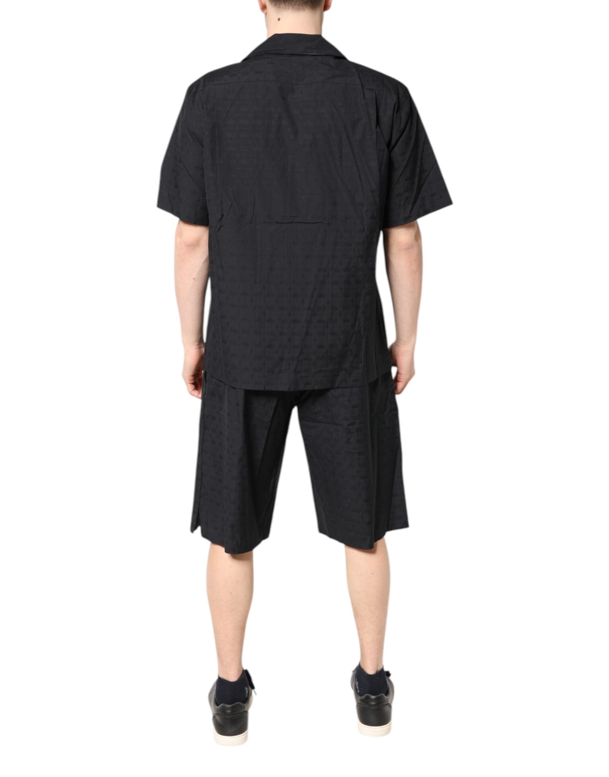 Dolce & Gabbana Black Cotton Men Pajama Set Men's Sleepwear