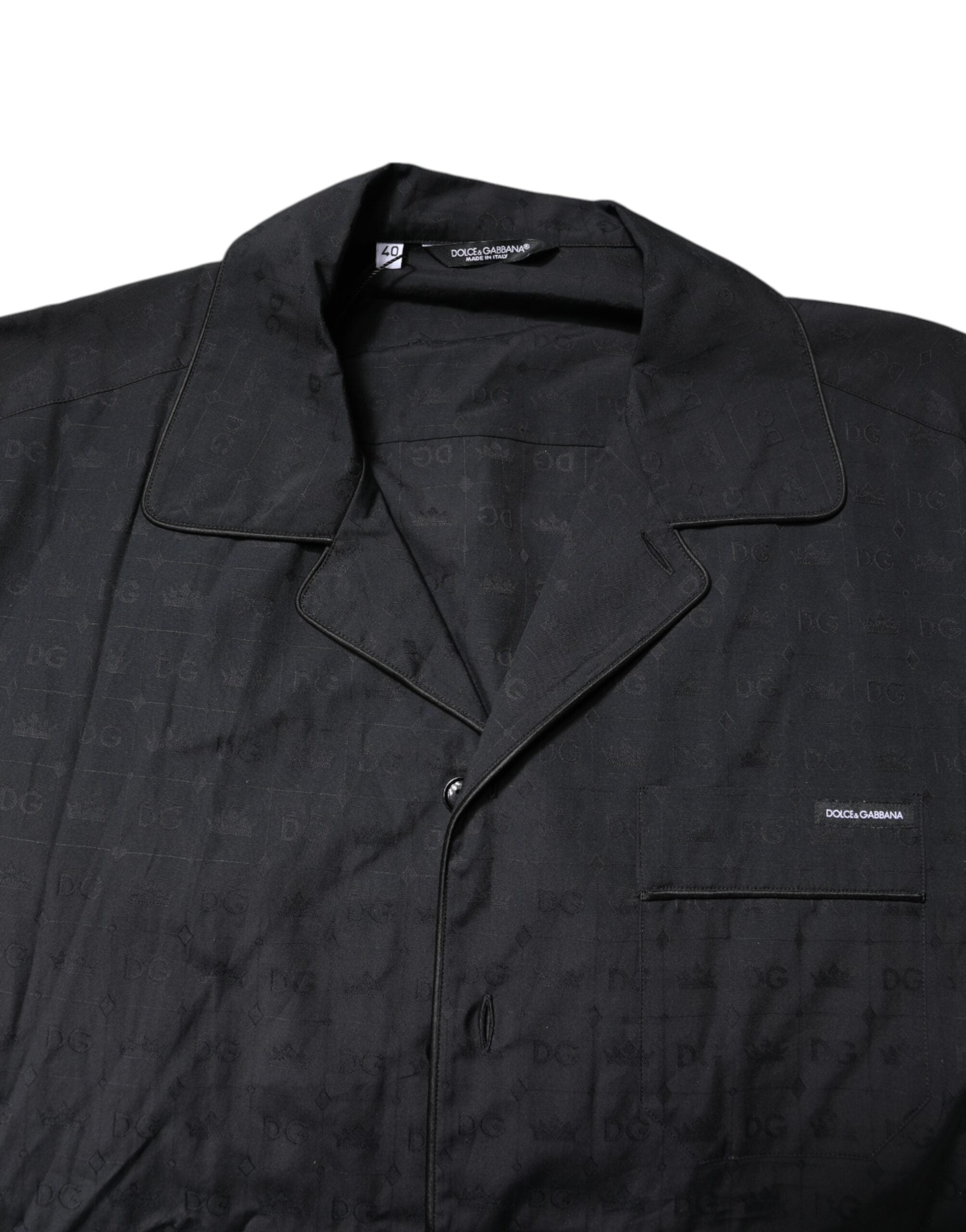 Dolce & Gabbana Black Cotton Men Pajama Set Men's Sleepwear