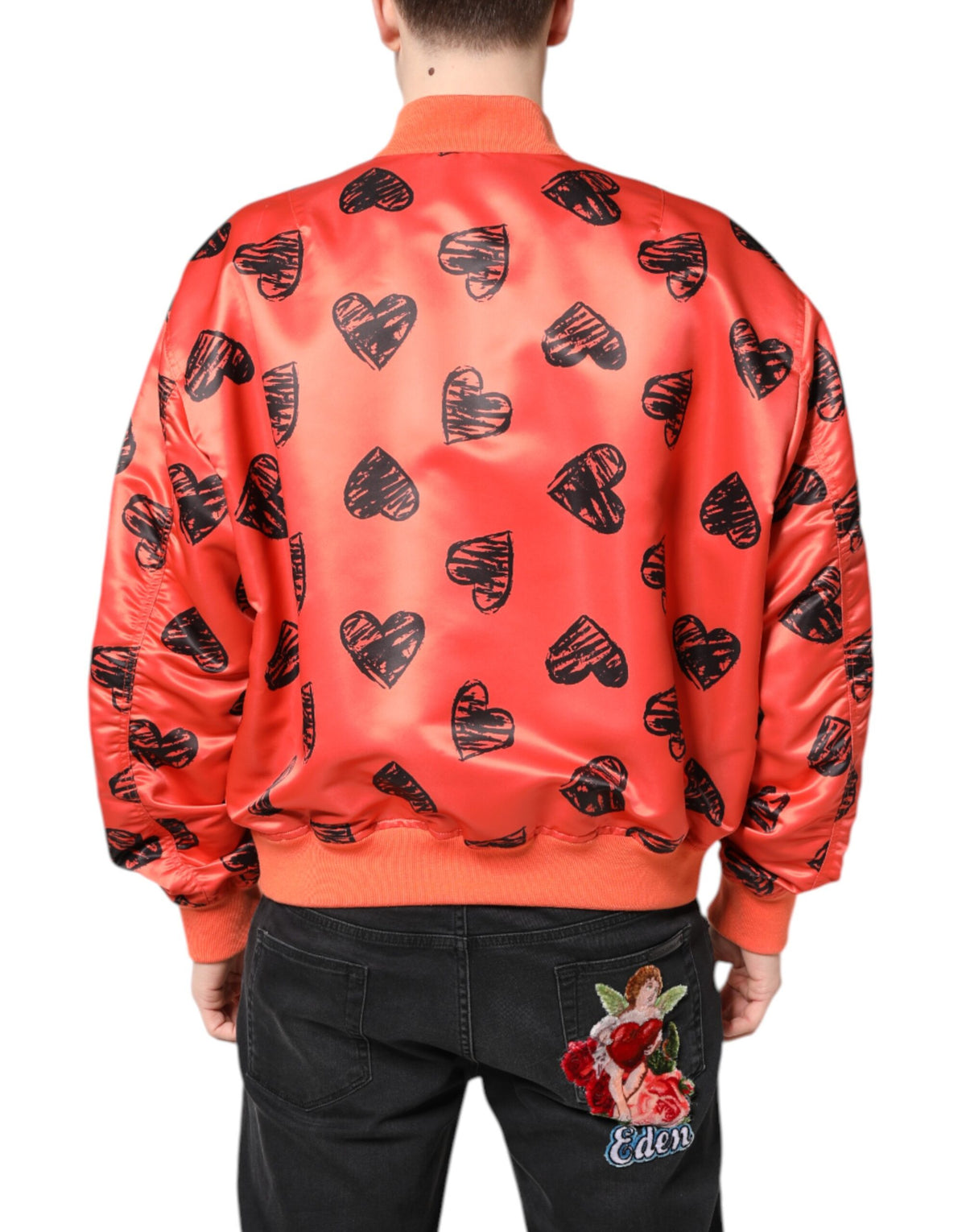 Dolce & Gabbana Orange DG Heart Full Zip Men Bomber Men's Jacket (Pre-Owned)