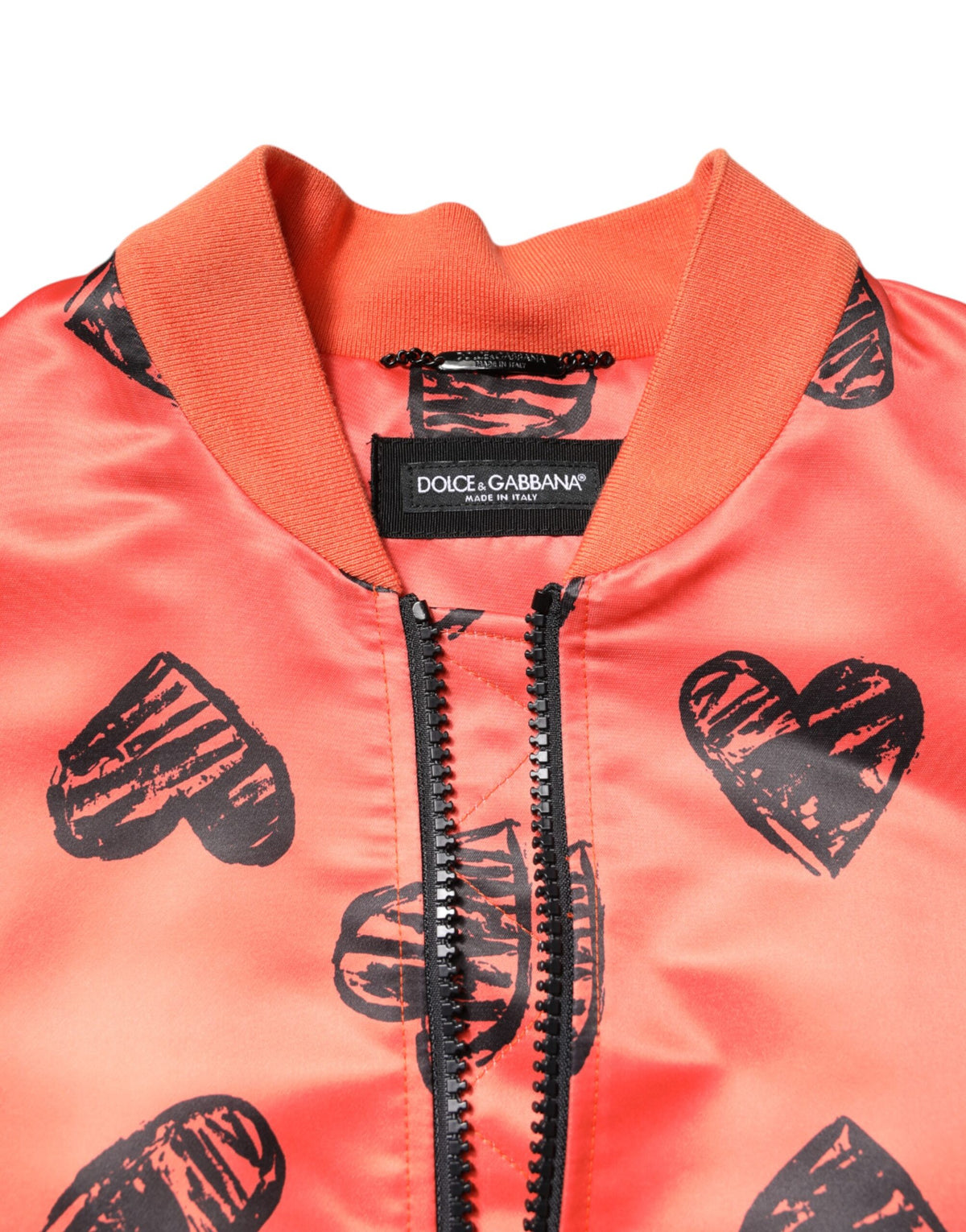 Dolce & Gabbana Orange DG Heart Full Zip Men Bomber Men's Jacket (Pre-Owned)