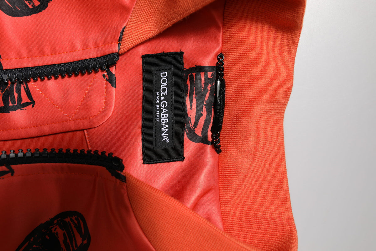 Dolce & Gabbana Orange DG Heart Full Zip Men Bomber Men's Jacket (Pre-Owned)