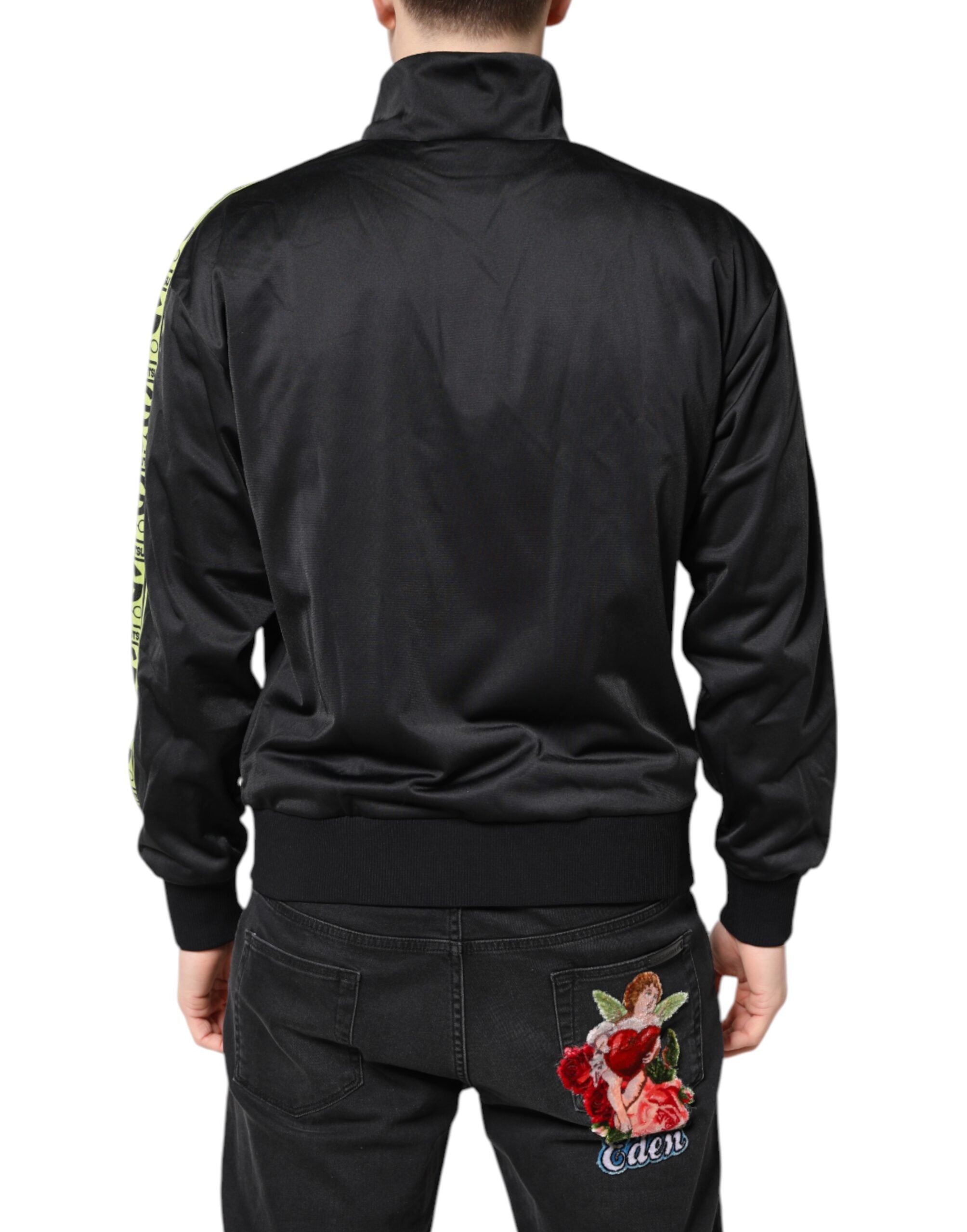 Dolce & Gabbana Black Logo Turtleneck Zip Bomber Men's Jacket (Pre-Owned)