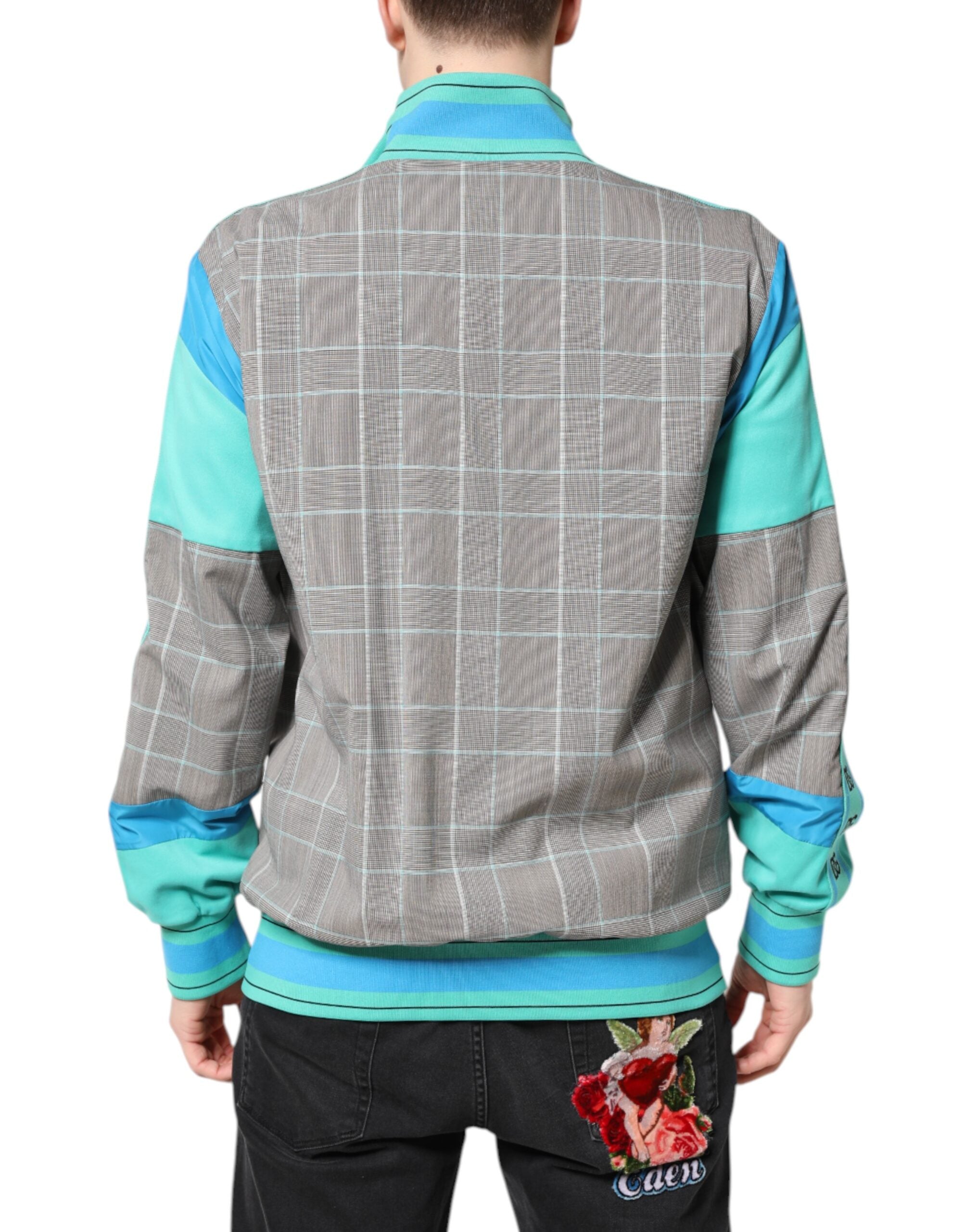 Dolce & Gabbana Multicolor Plaid Full Zip Windbreaker Men's Jacket (Pre-Owned)