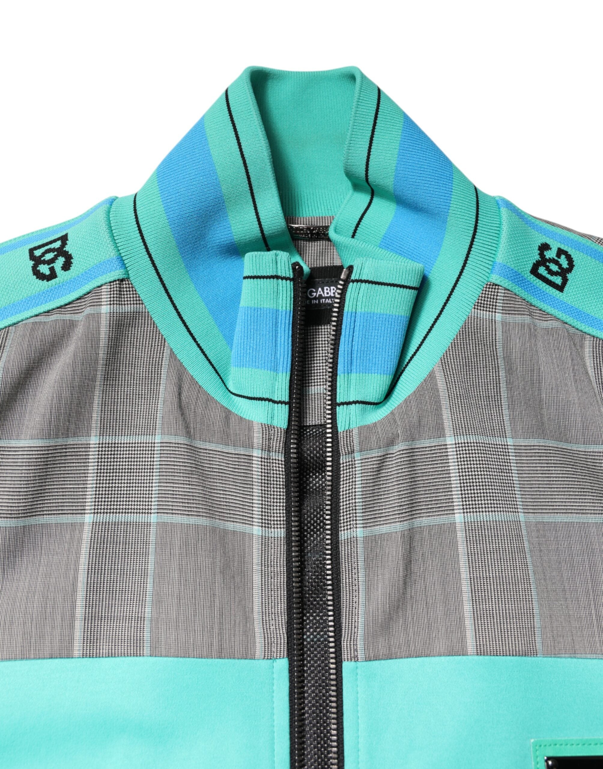 Dolce & Gabbana Multicolor Plaid Full Zip Windbreaker Men's Jacket (Pre-Owned)