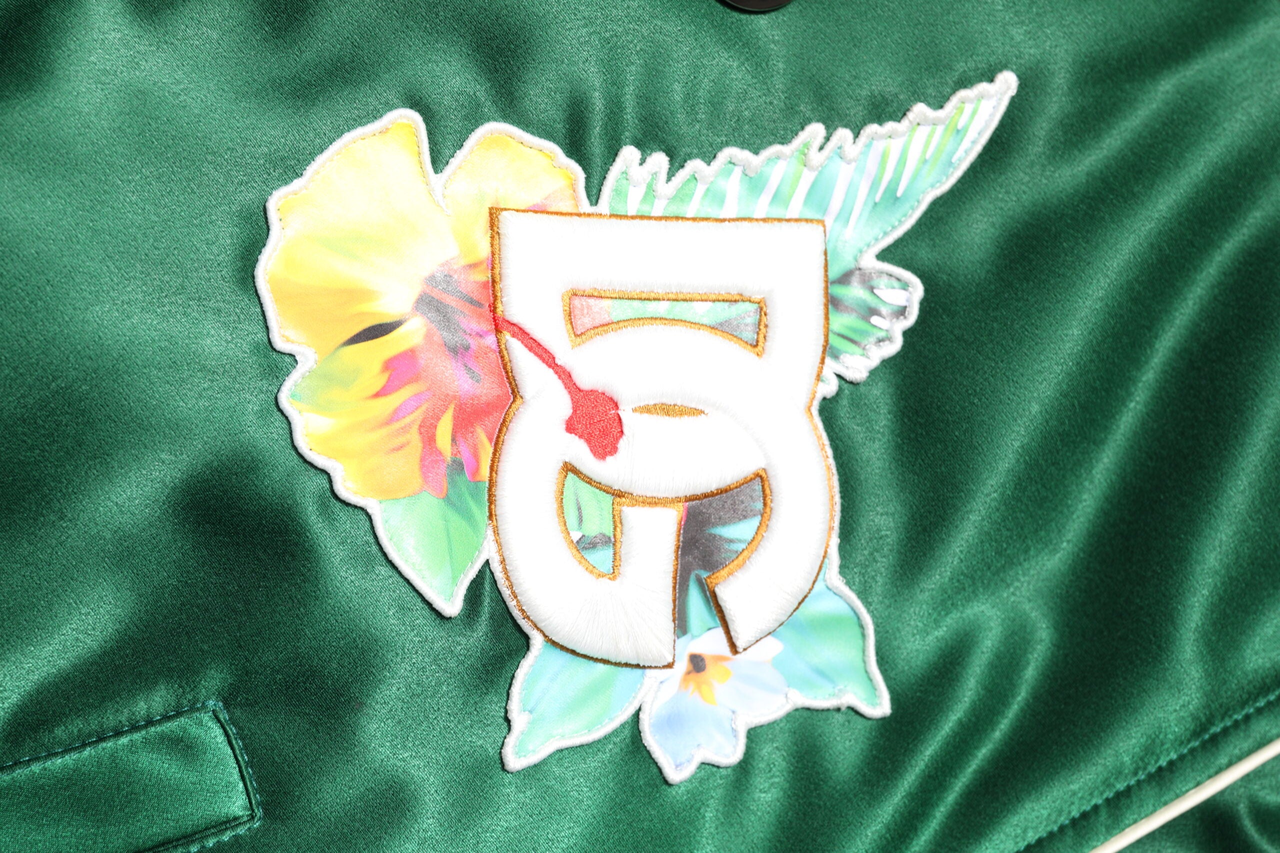 Dolce & Gabbana Green Floral DG Logo Full Zip Bomber Men's Jacket (Pre-Owned)