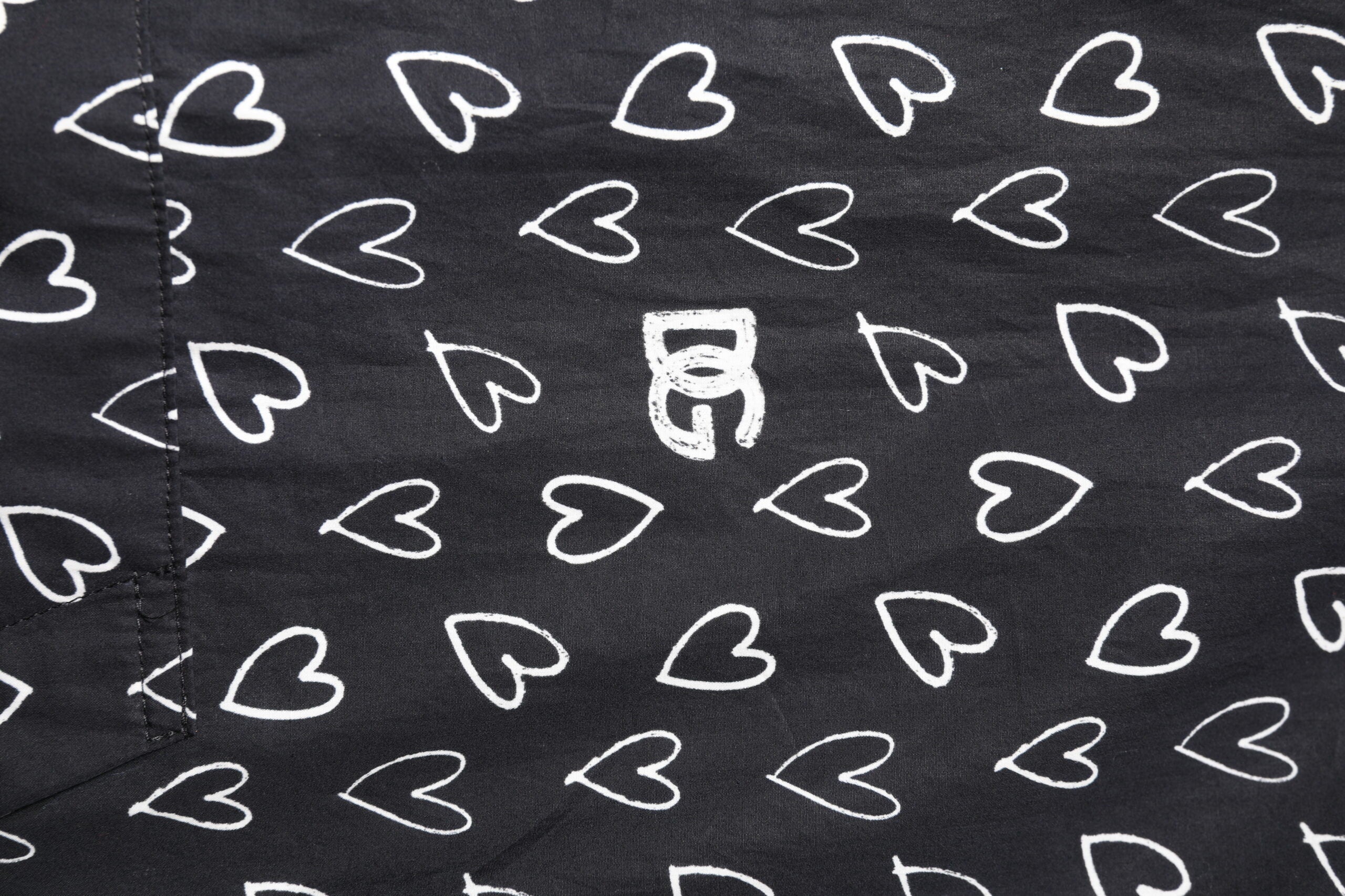 Dolce & Gabbana Black Heart Print Hooded Windbreaker Men's Jacket