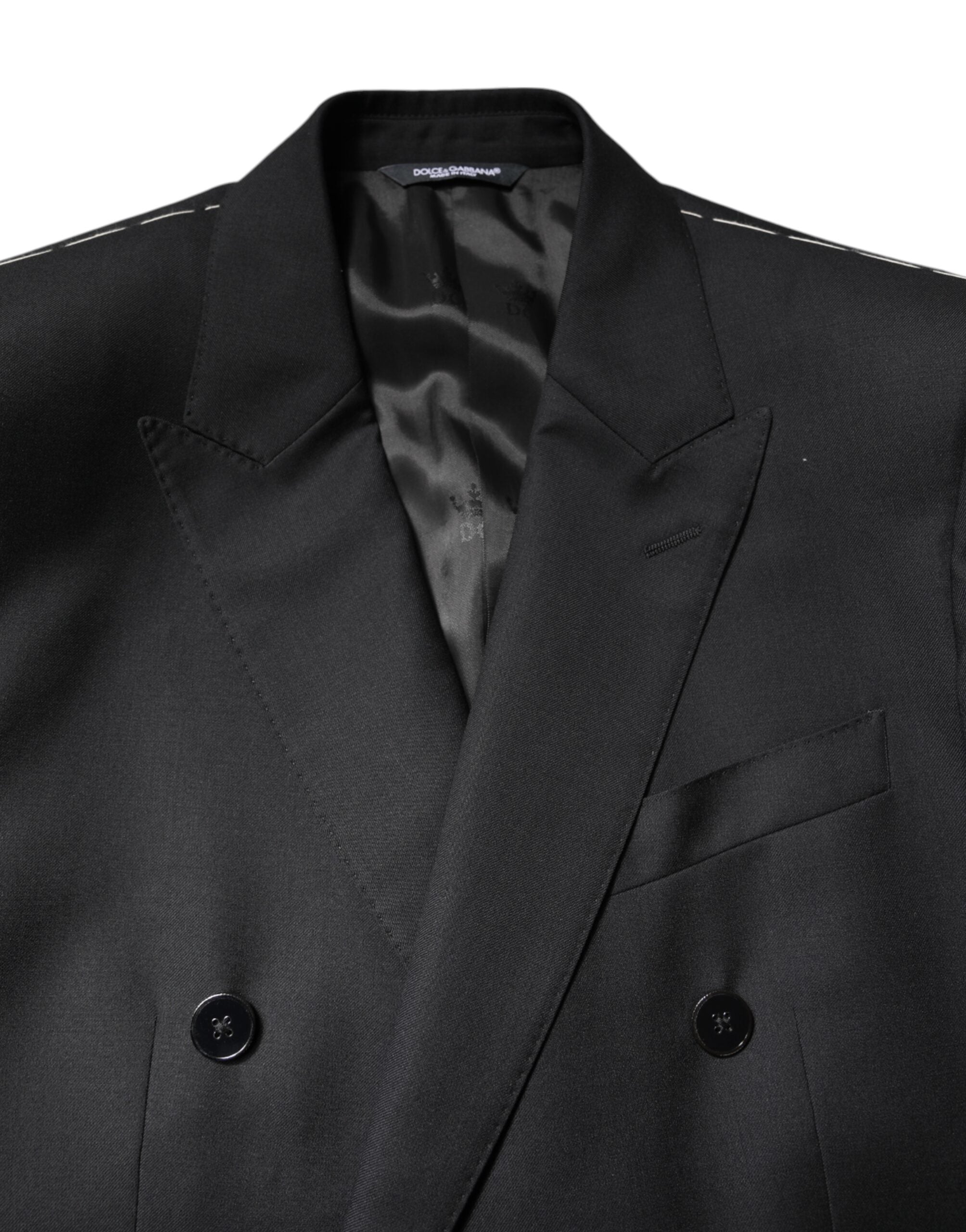 Dolce & Gabbana Black MARTINI Double Breasted Coat Men's Blazer
