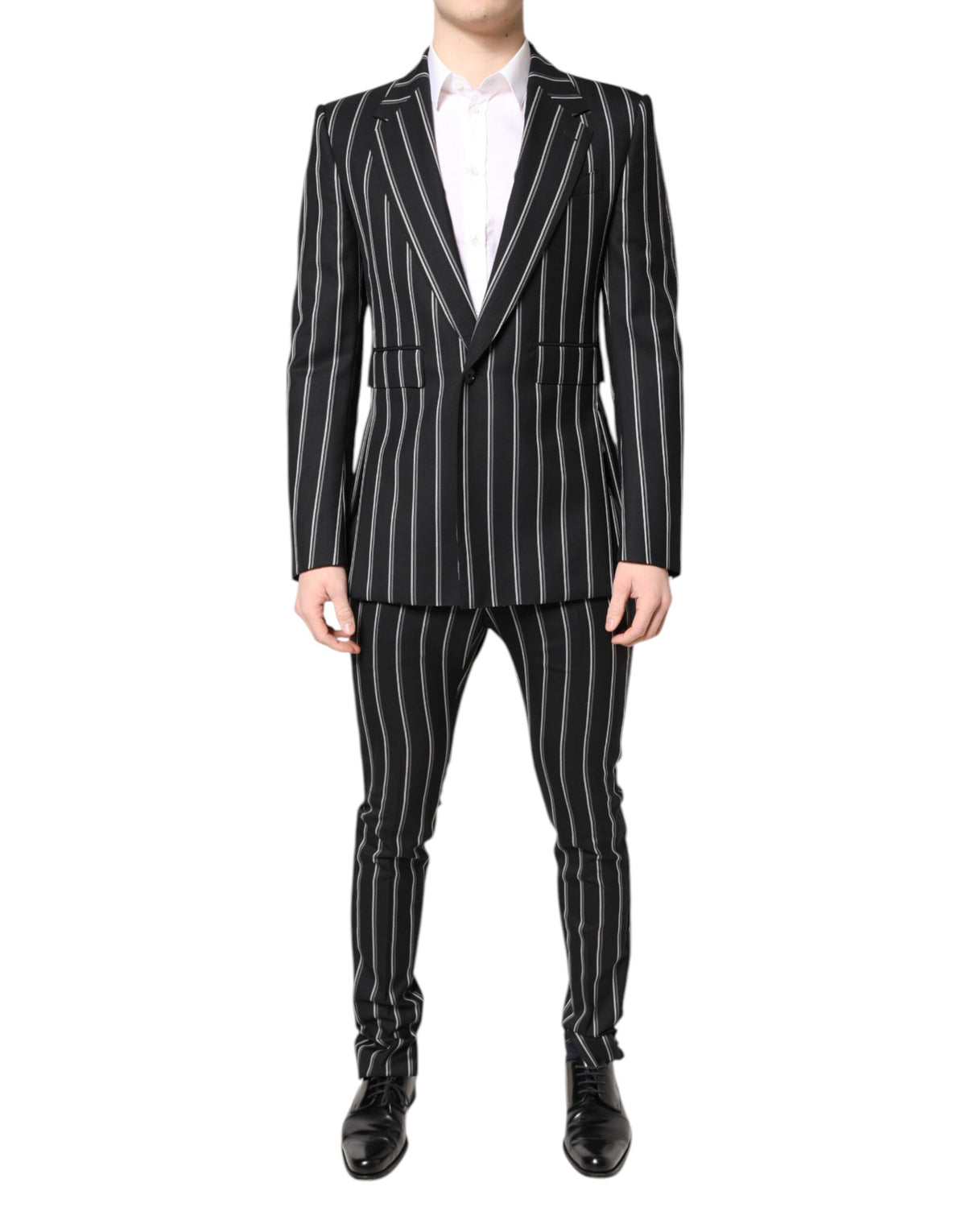 Dolce & Gabbana Dark Gray Striped SICILIA Formal 2 Piece Men's Suit