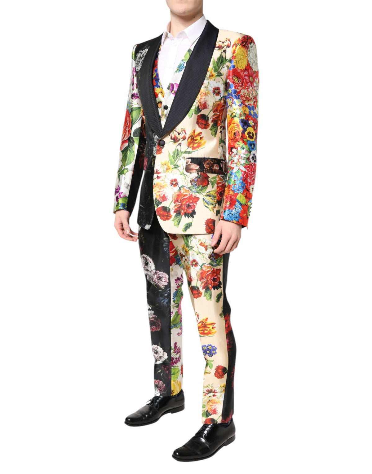 Dolce & Gabbana Multicolor Floral SICILIA Silk 3 Piece Men's Suit