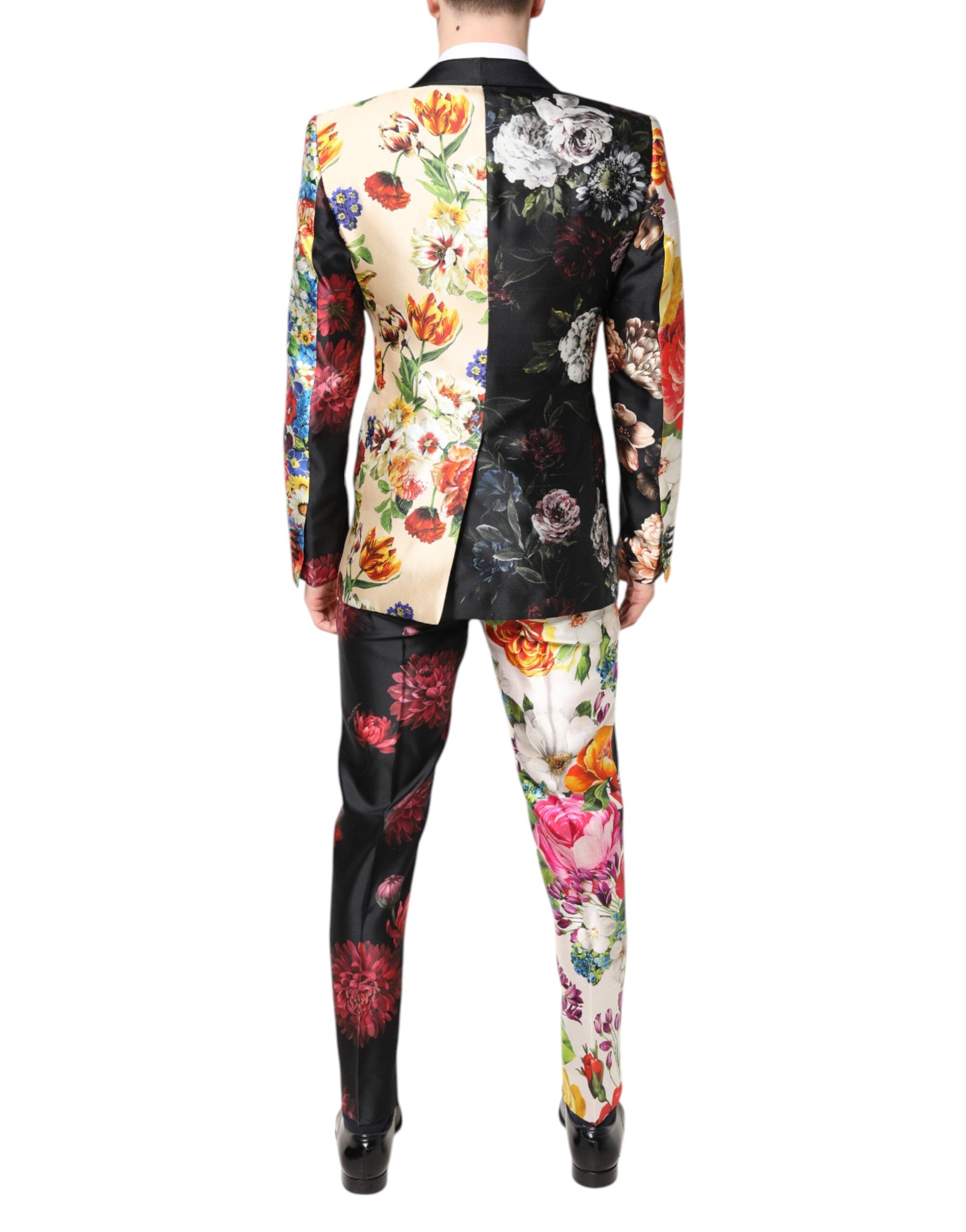 Dolce & Gabbana Multicolor Floral SICILIA Silk 3 Piece Men's Suit