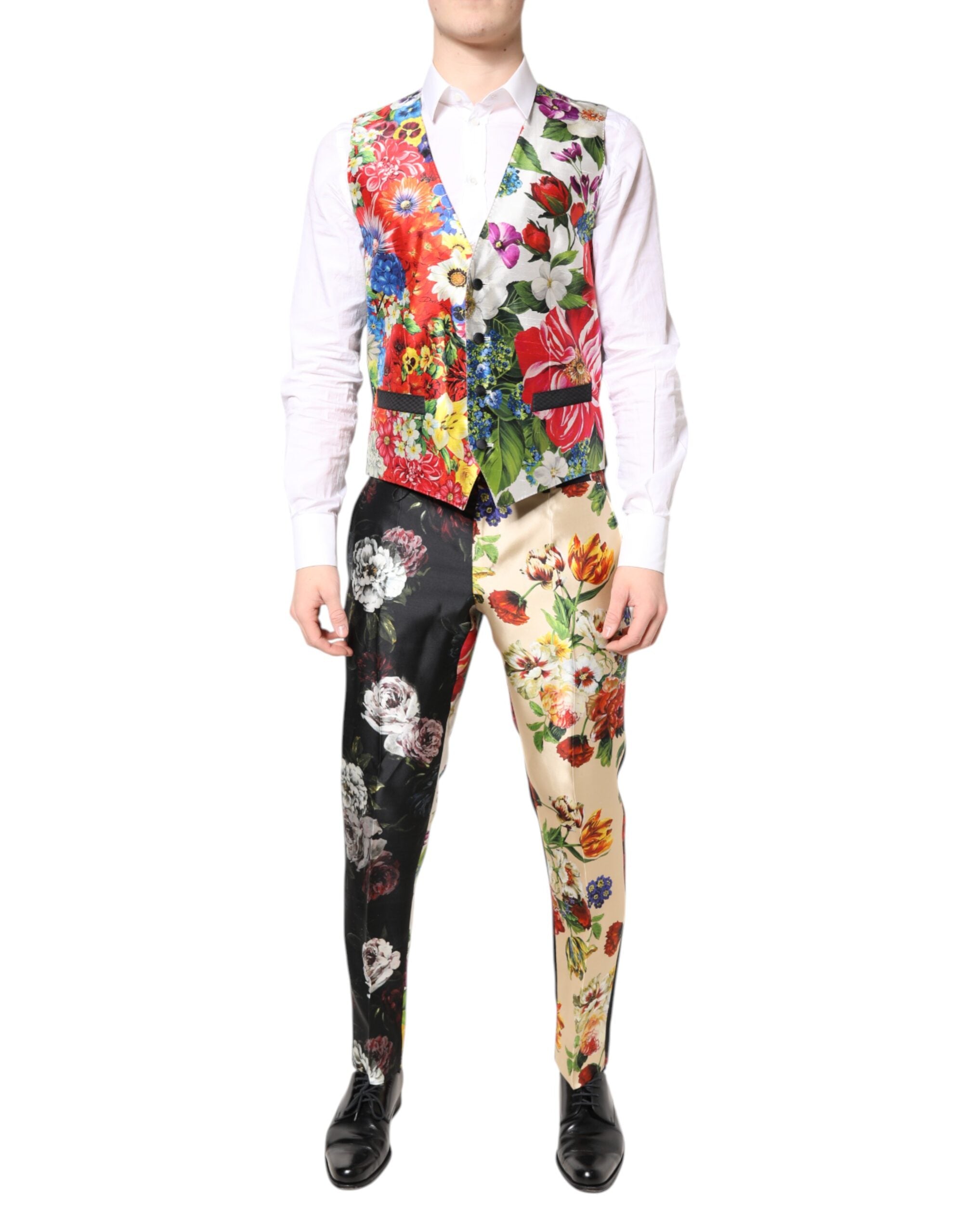 Dolce & Gabbana Multicolor Floral SICILIA Silk 3 Piece Men's Suit