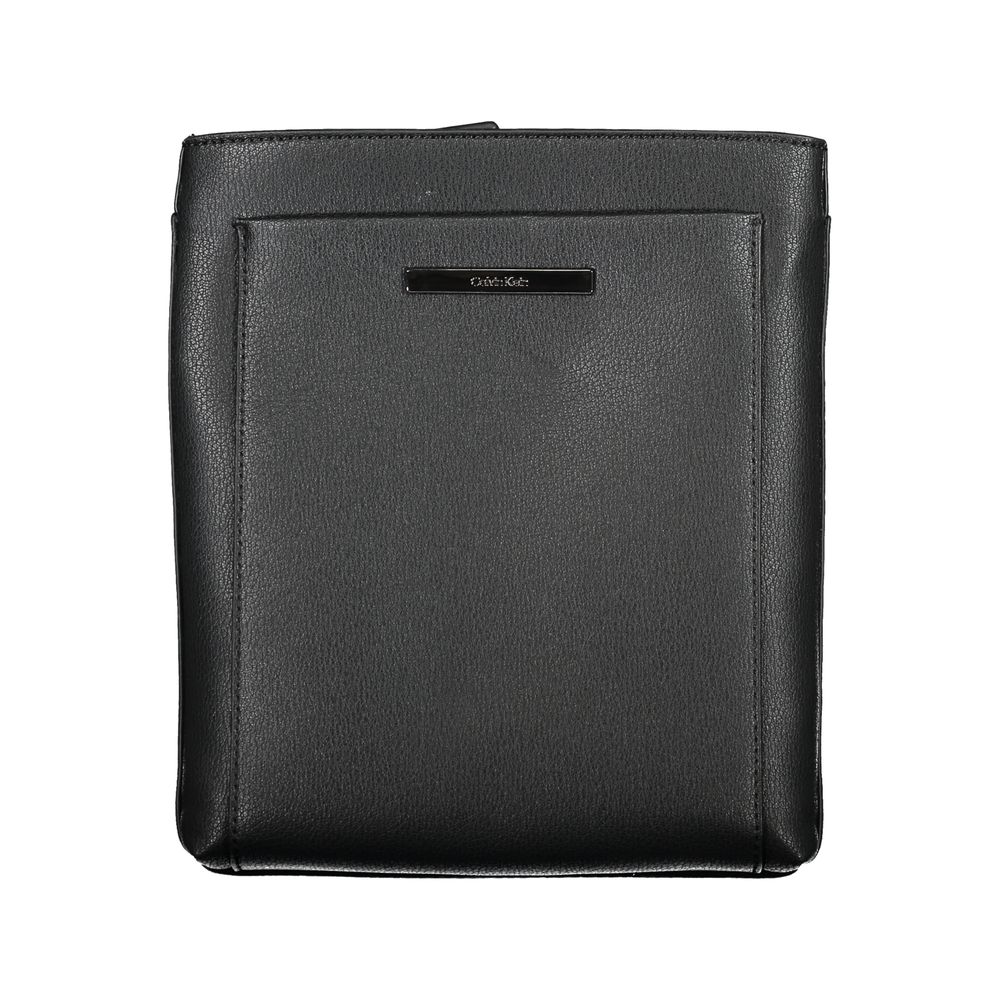 Calvin Klein Elegant Black Shoulder Bag with Contrasting Men's Details