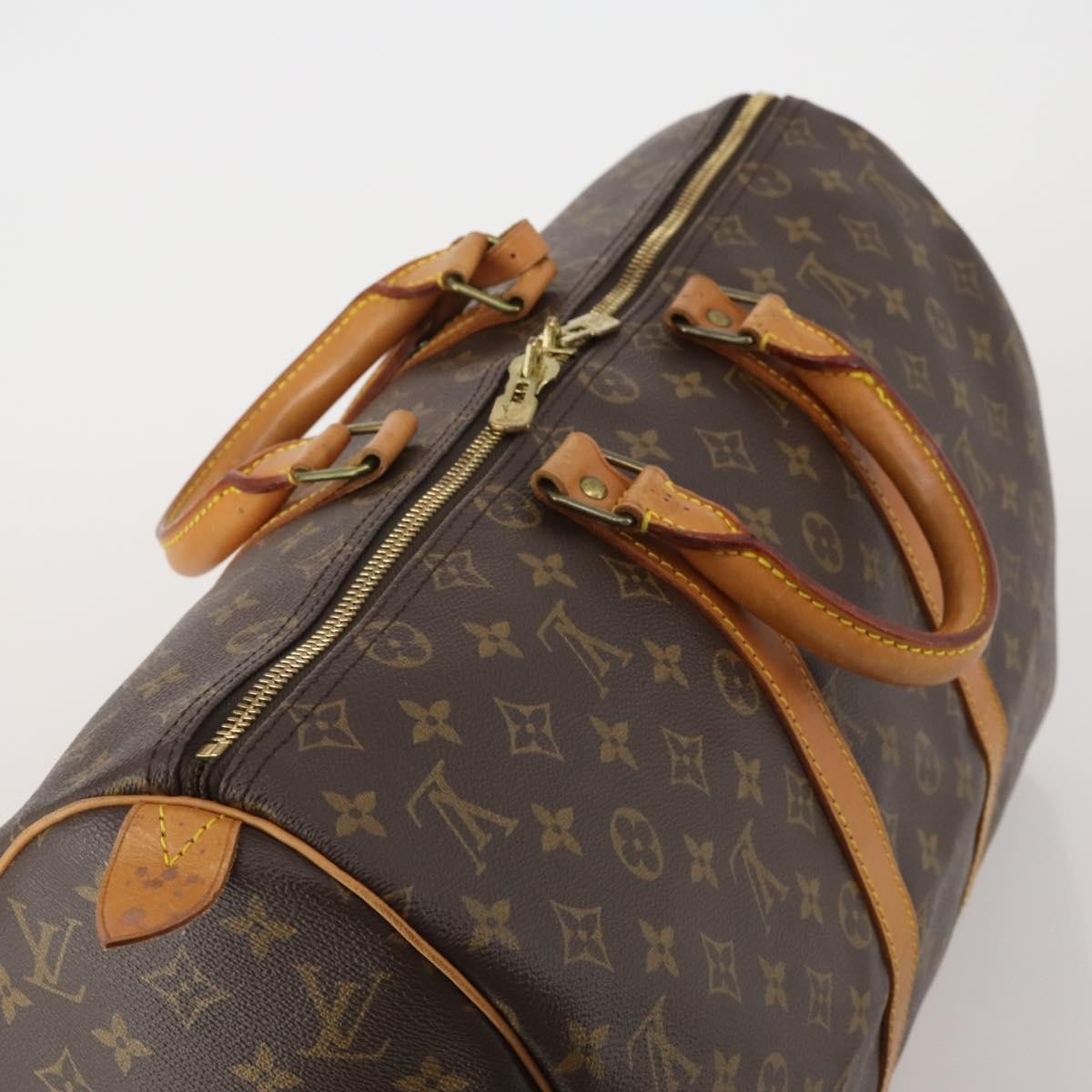 Louis Vuitton Keepall Bag Monogram Canvas Brown Canvas Travel Bag Bag (Pre-Owned)