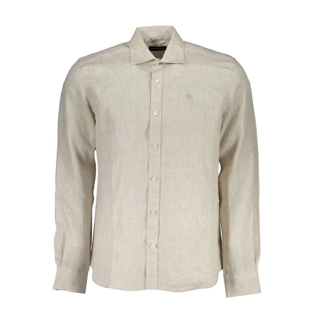 North Sails Beige Linen Men Men's Shirt
