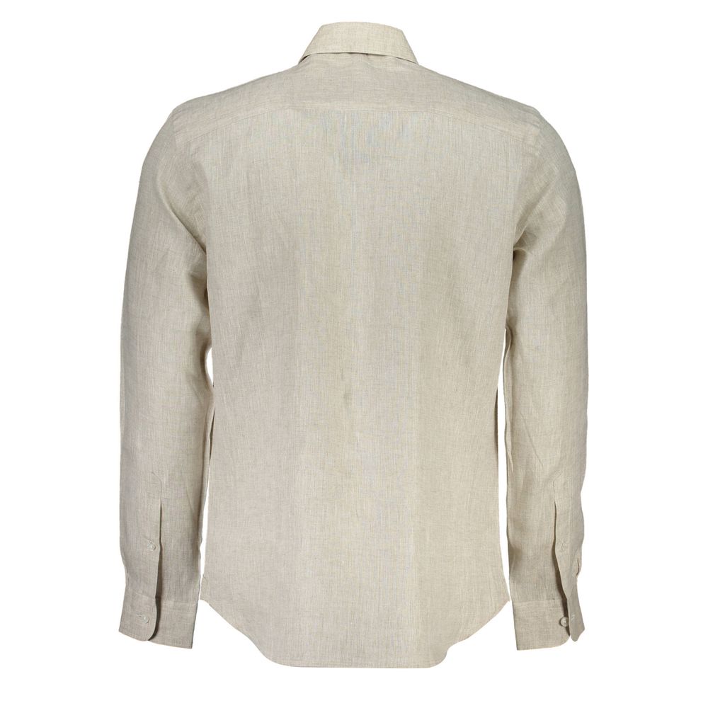 North Sails Beige Linen Men Men's Shirt