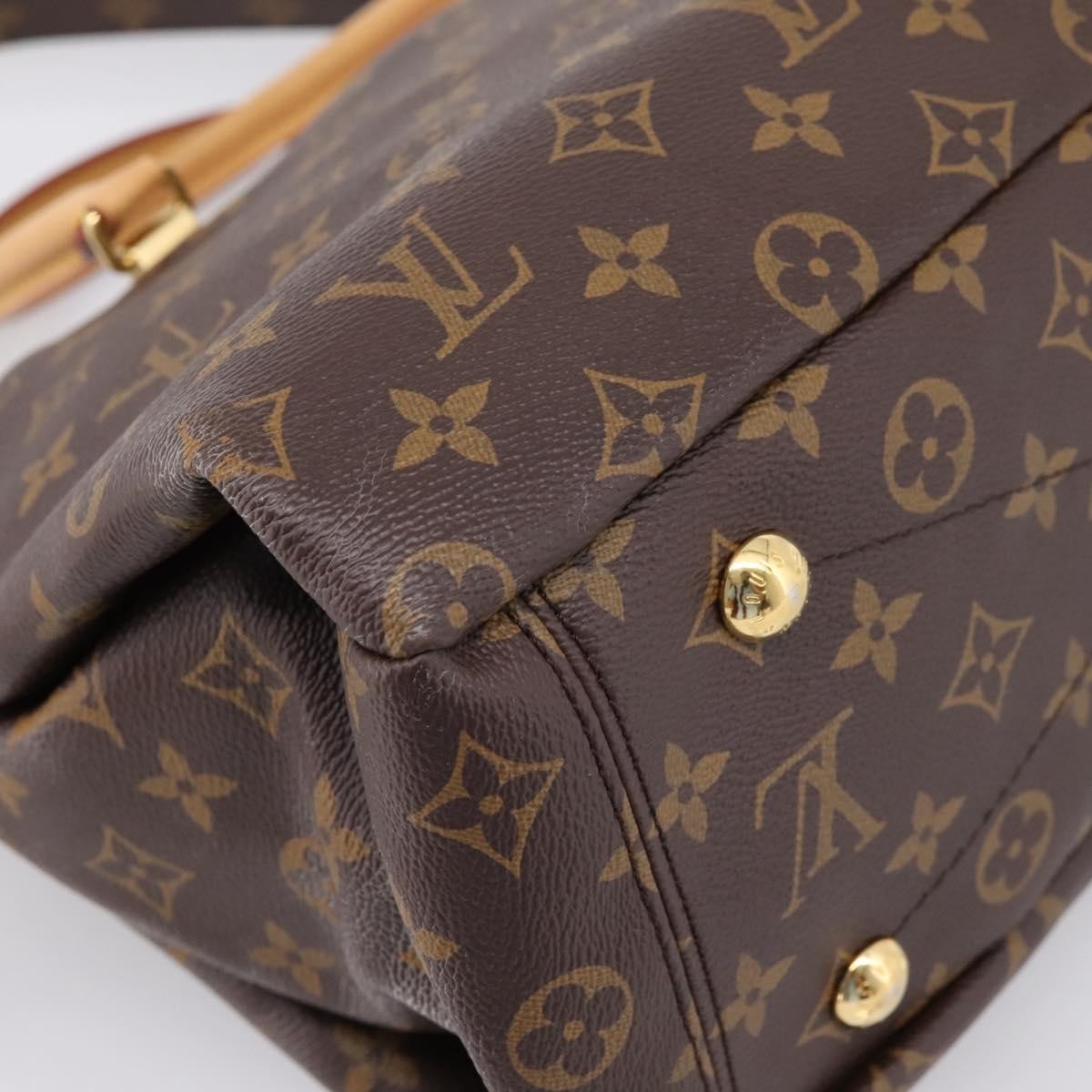 Louis Vuitton Pallas Monogram Canvas With Leather Brown Canvas Tote Bag Bag (Pre-Owned)