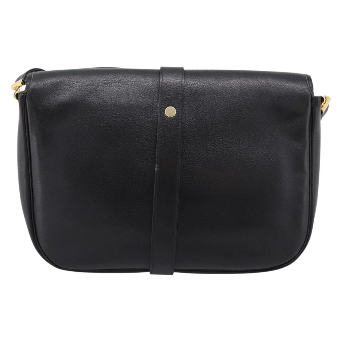 Christian Dior Shoulder Leather Black Leather Shoulder Bag Bag (Pre-Owned)