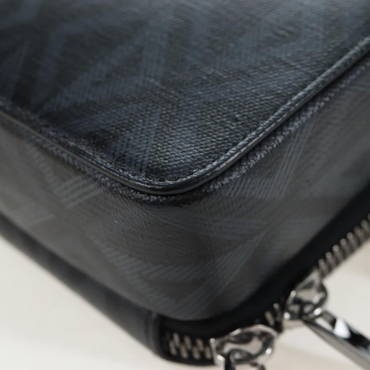 Christian Dior Double Zip Cd Diamond Coated Canvas Black Canvas Crossbody Bag Bag (Pre-Owned)